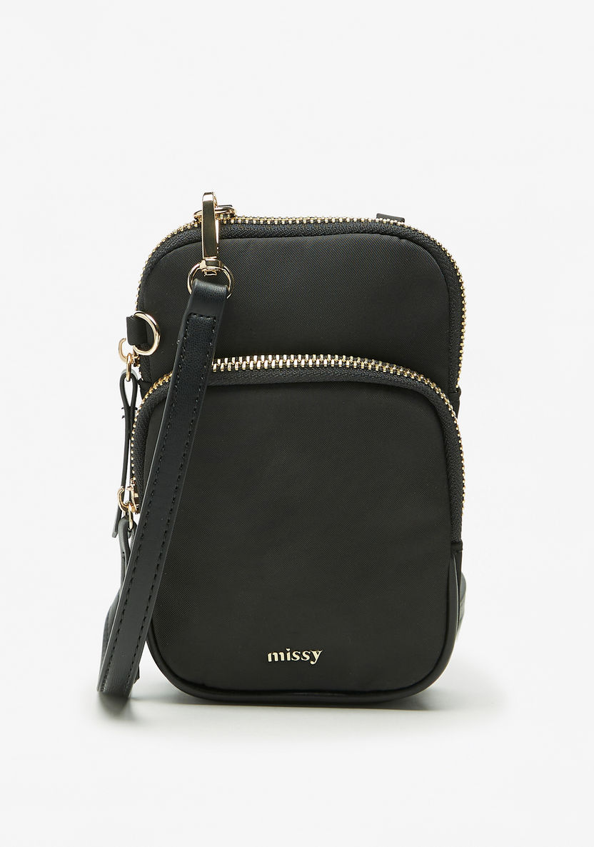 Missy Solid Crossbody Bag with Zip Closure-Women%27s Handbags-image-0