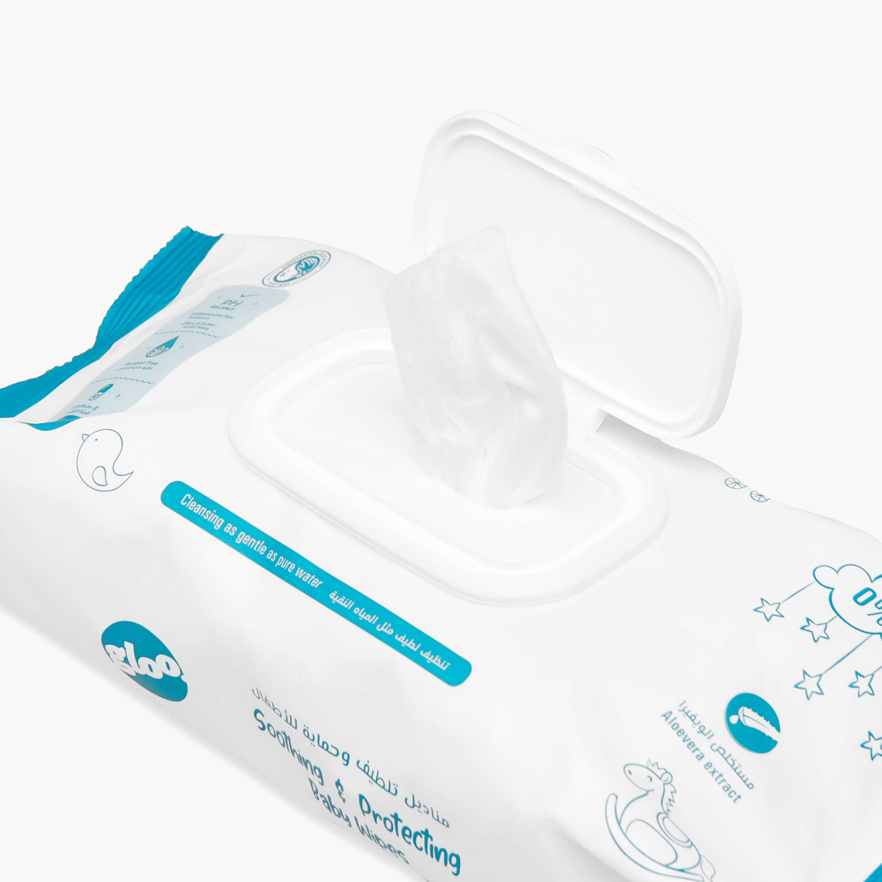 غلو - مناديل أطفال مهدئة وحامية 90 ورقة-baby-diapering-babywipes-image-3