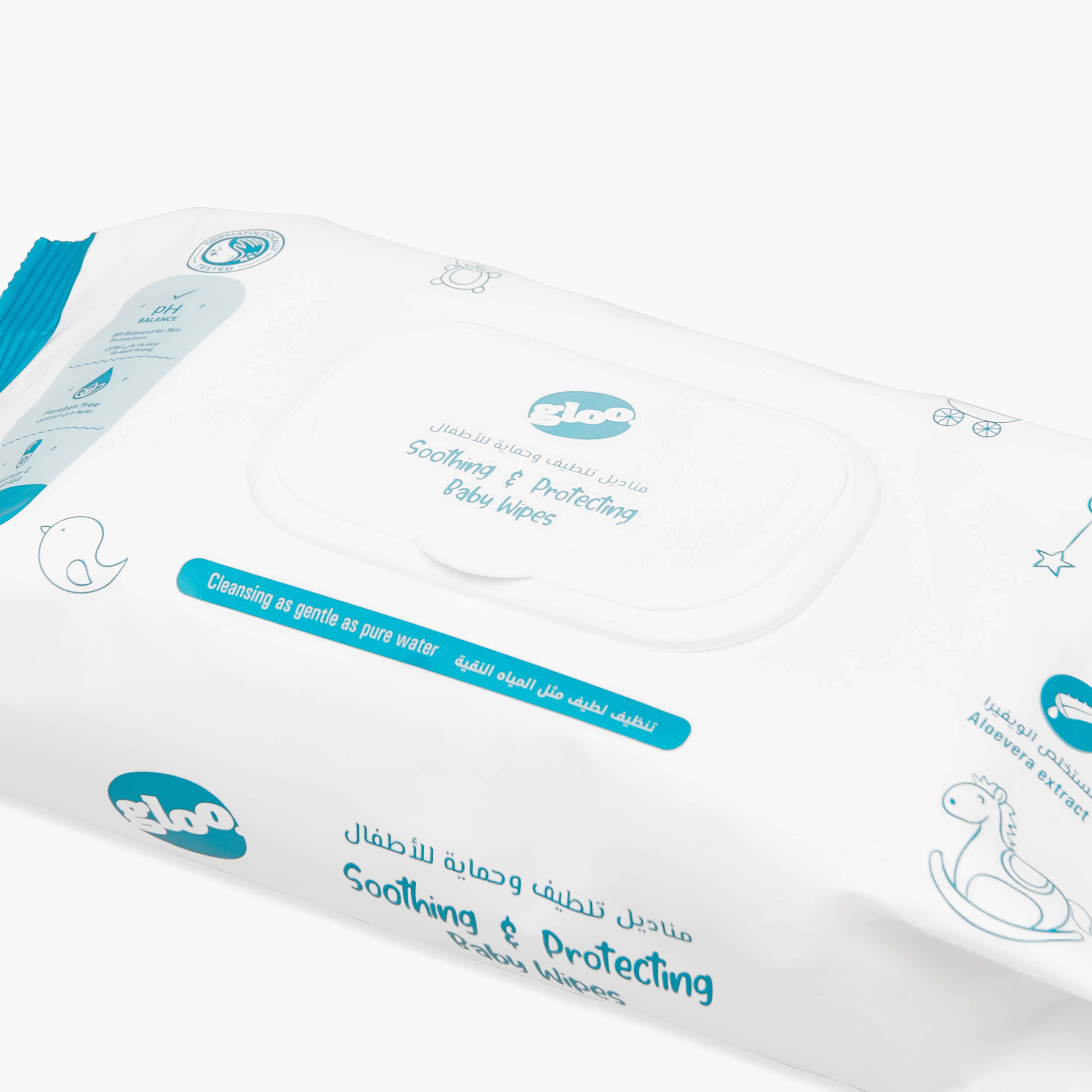 غلو - مناديل أطفال مهدئة وحامية 90 ورقة-baby-diapering-babywipes-image-4