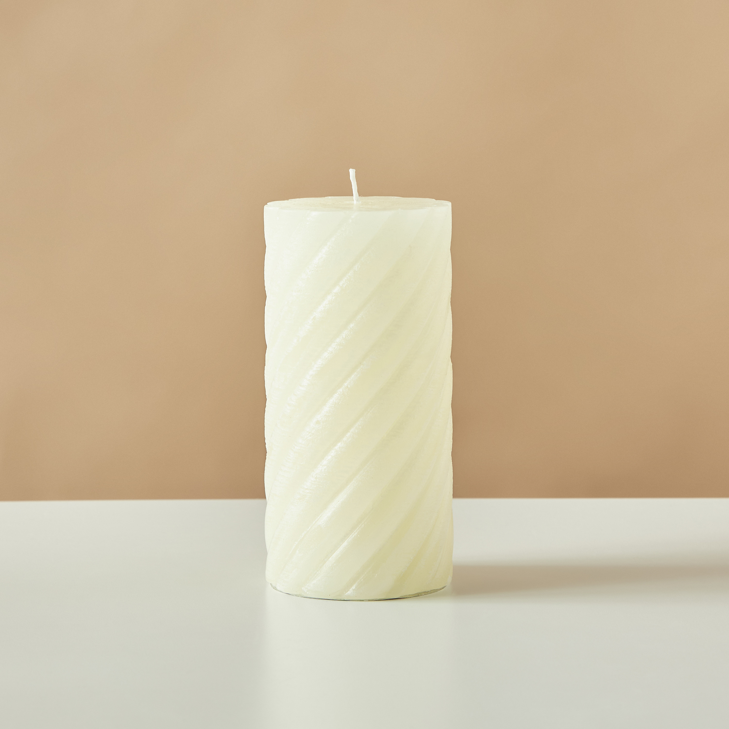 Countryfield Tonnie Essentials Unscented Spiral Pillar Candle - 15 cms-household-homefragrance-candles-image-2