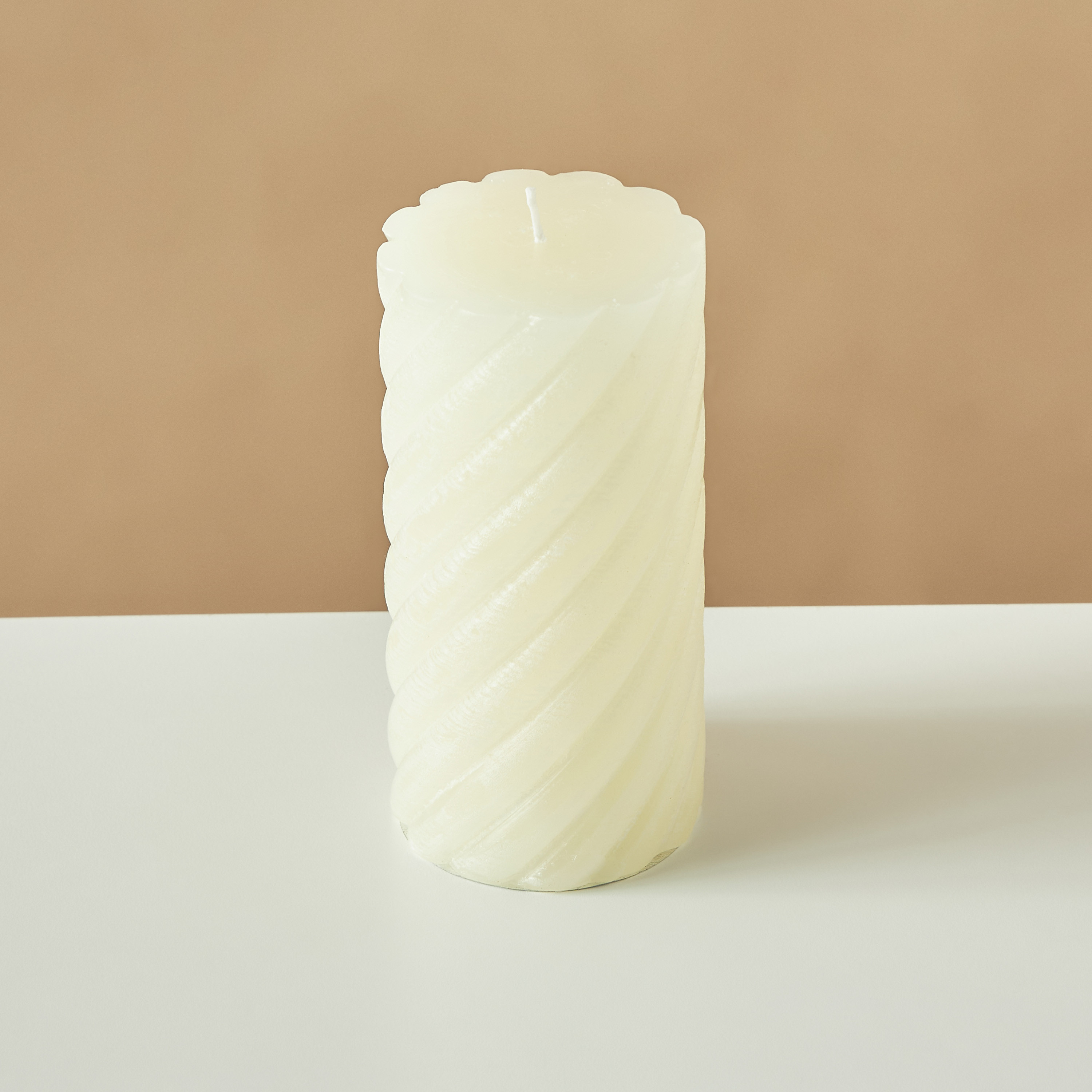 Countryfield Tonnie Essentials Unscented Spiral Pillar Candle - 15 cms-household-homefragrance-candles-image-3