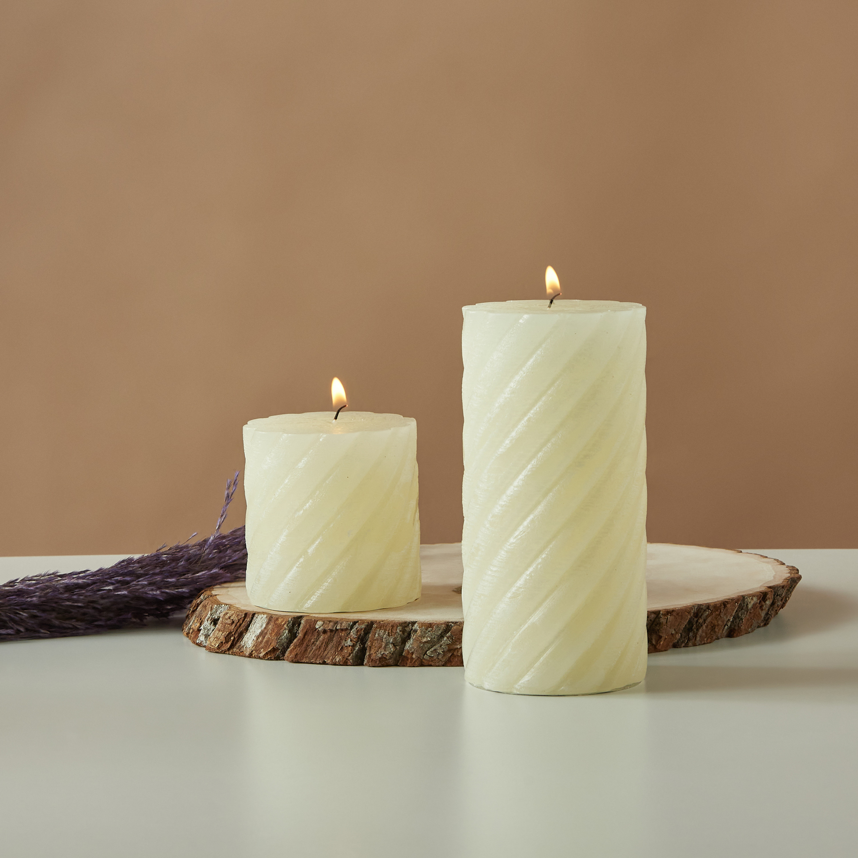 Countryfield Tonnie Essentials Unscented Spiral Pillar Candle - 15 cms-household-homefragrance-candles-image-5