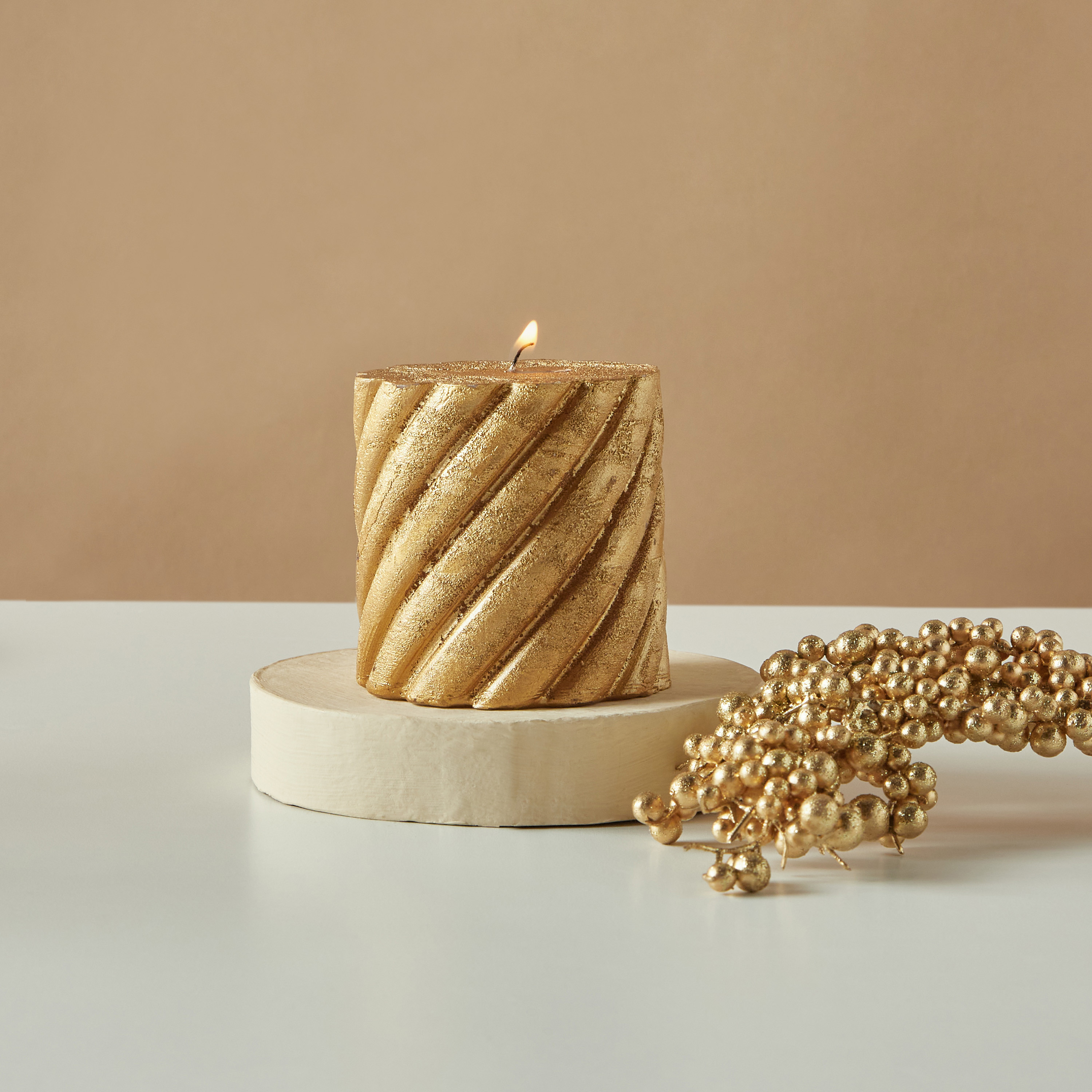 Countryfield Essentials Unscented Spiral Pillar Candle-household-homefragrance-candles-image-1