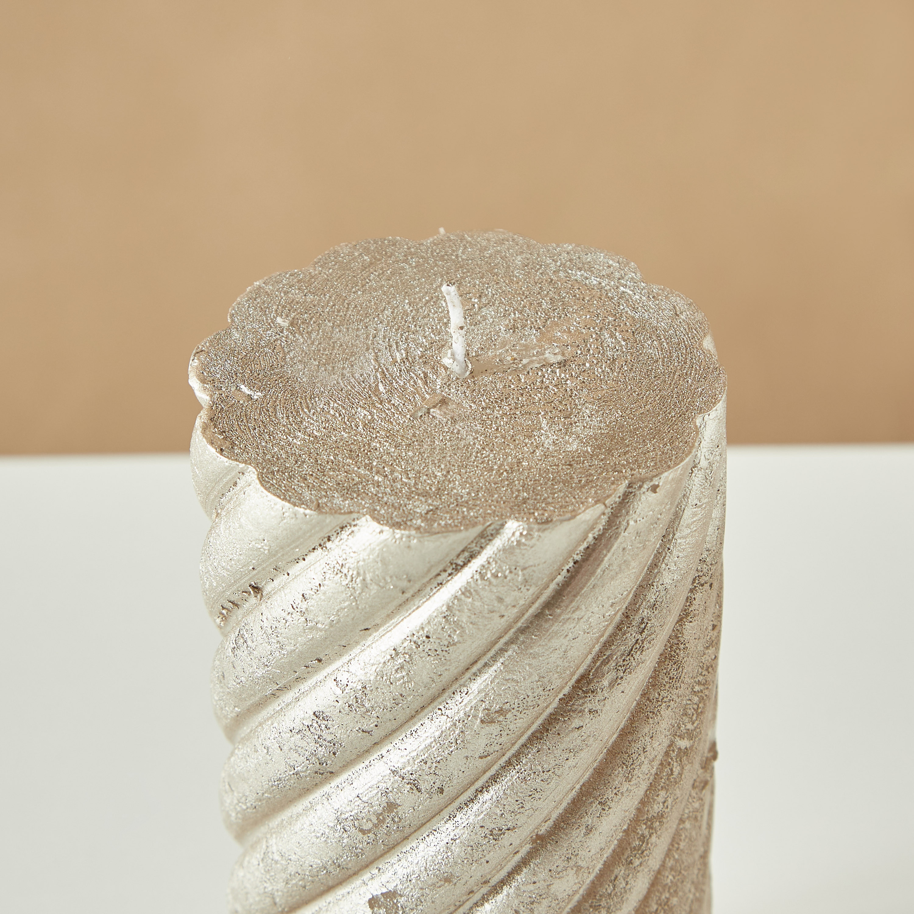 Countryfield Tonnie Essentials Metallic Unscented Spiral Pillar Candle-household-homefragrance-candles-image-4