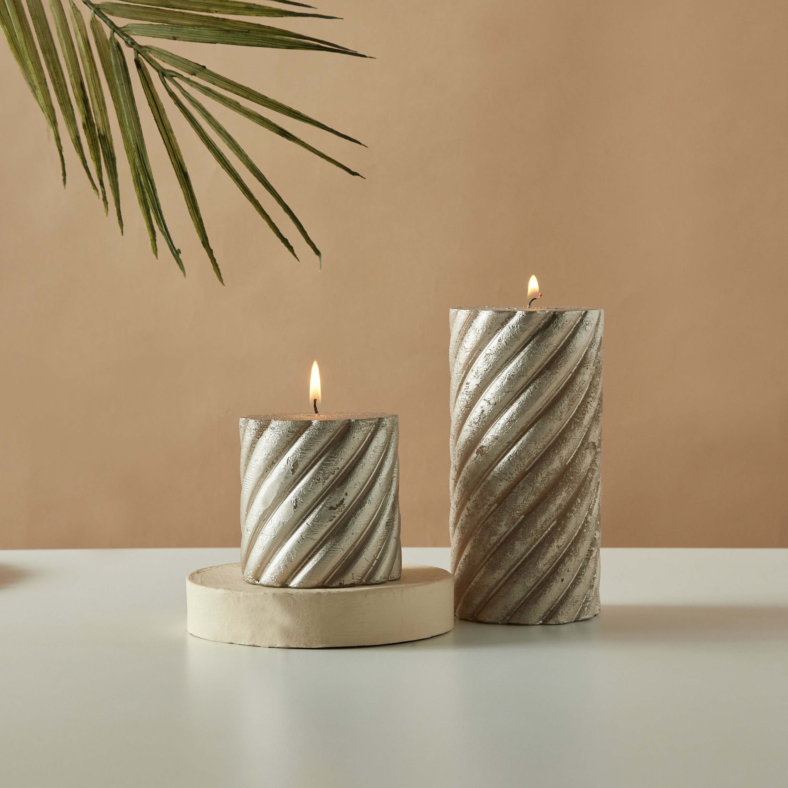 Countryfield Tonnie Essentials Metallic Unscented Spiral Pillar Candle-household-homefragrance-candles-image-5