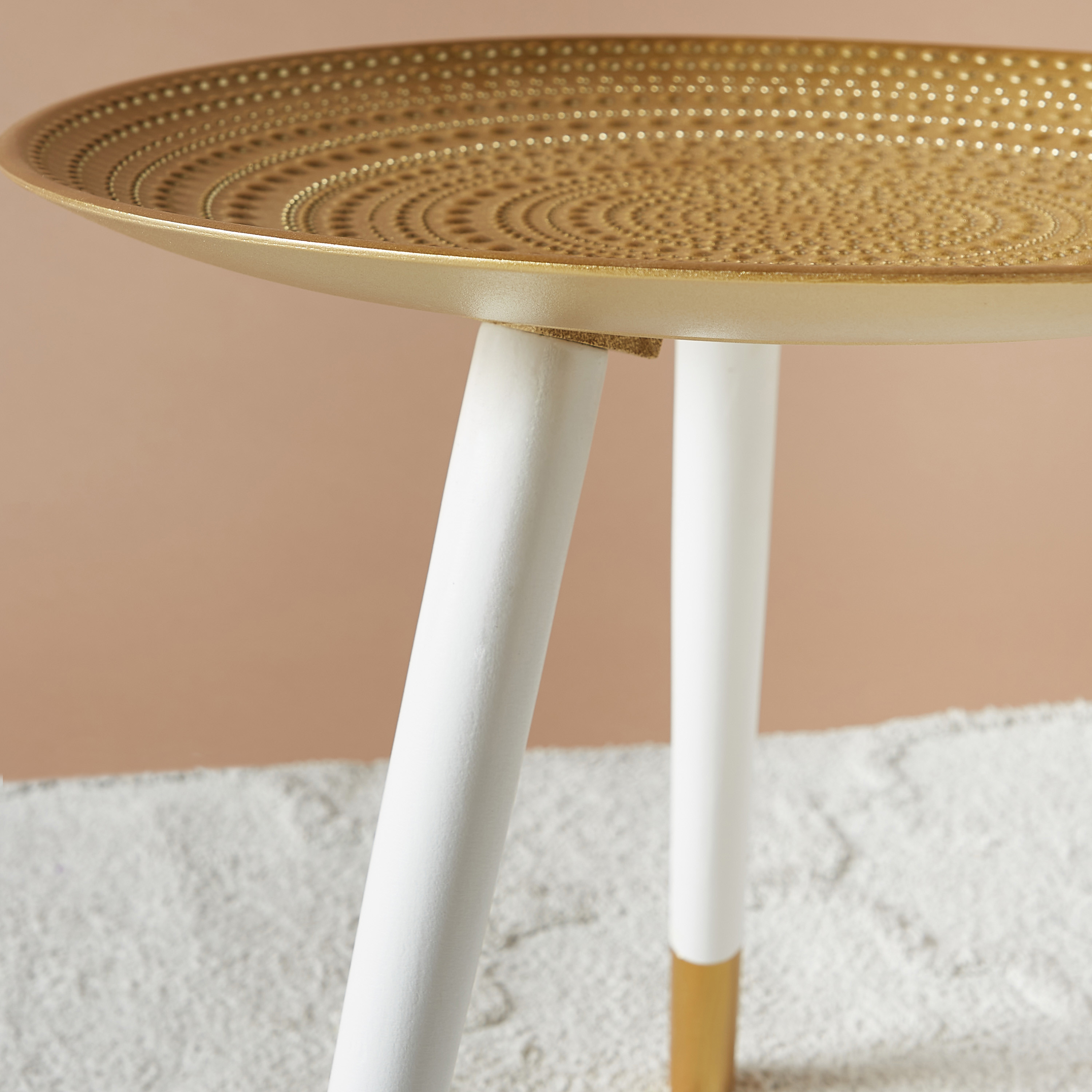 Textured Wooden Accent Table - 49x49x48 cms-furniture-livingroom-sideandendtables-image-4