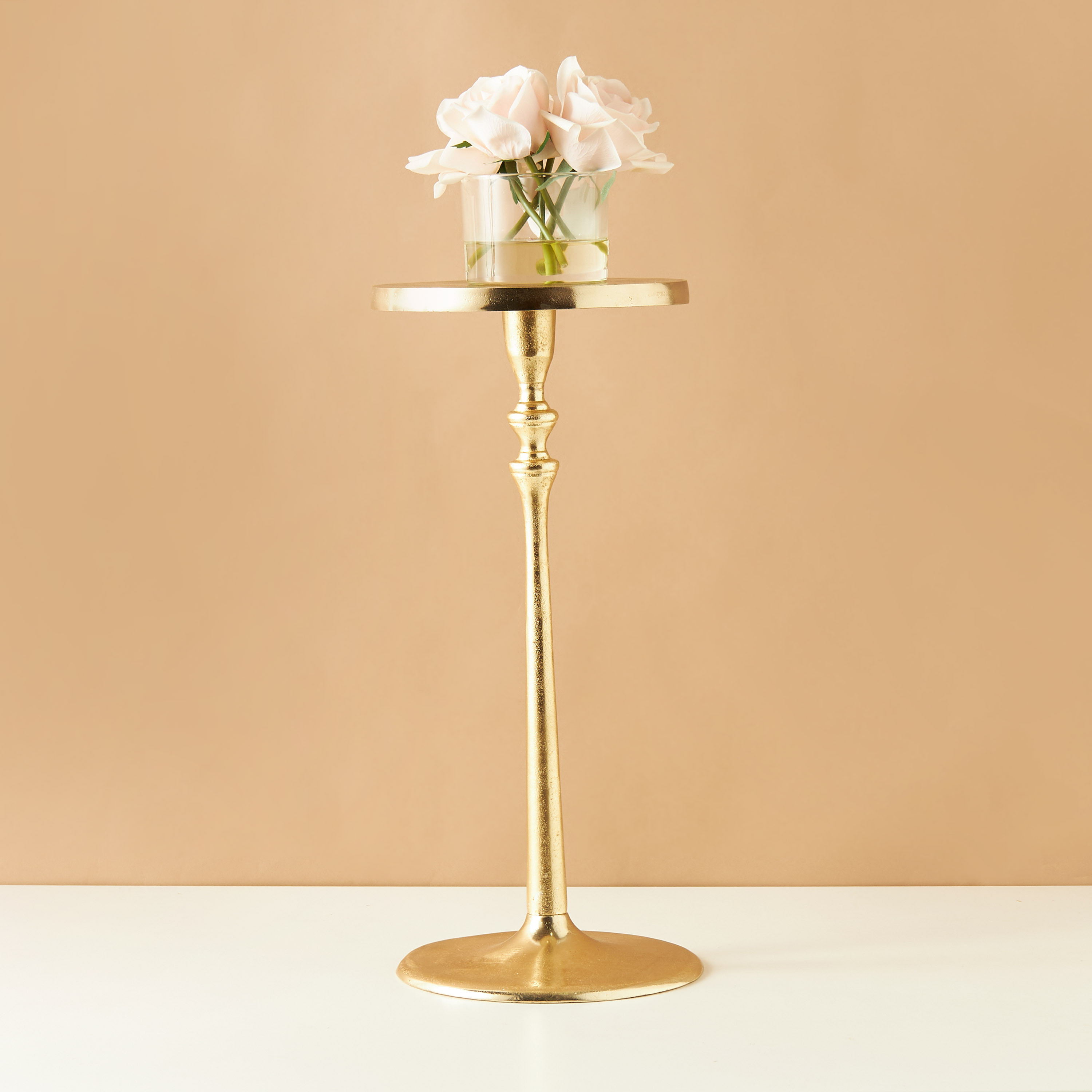 Round Aluminum Accent Table - 23x23x50 cms-furniture-livingroom-sideandendtables-image-2