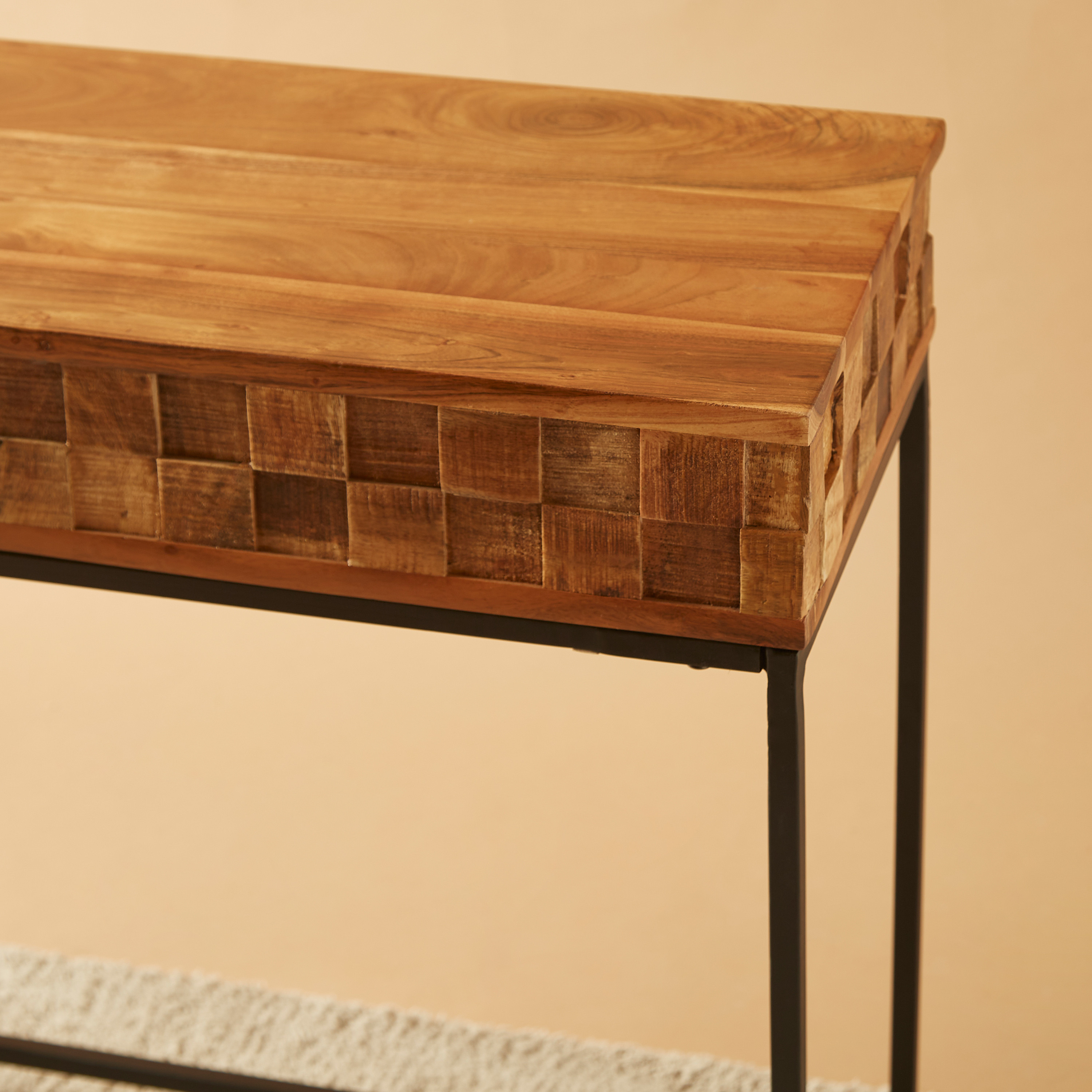Wooden Top Console Table - 120x35x76 cms-furniture-livingroom-consoletablesandmirrors-image-3