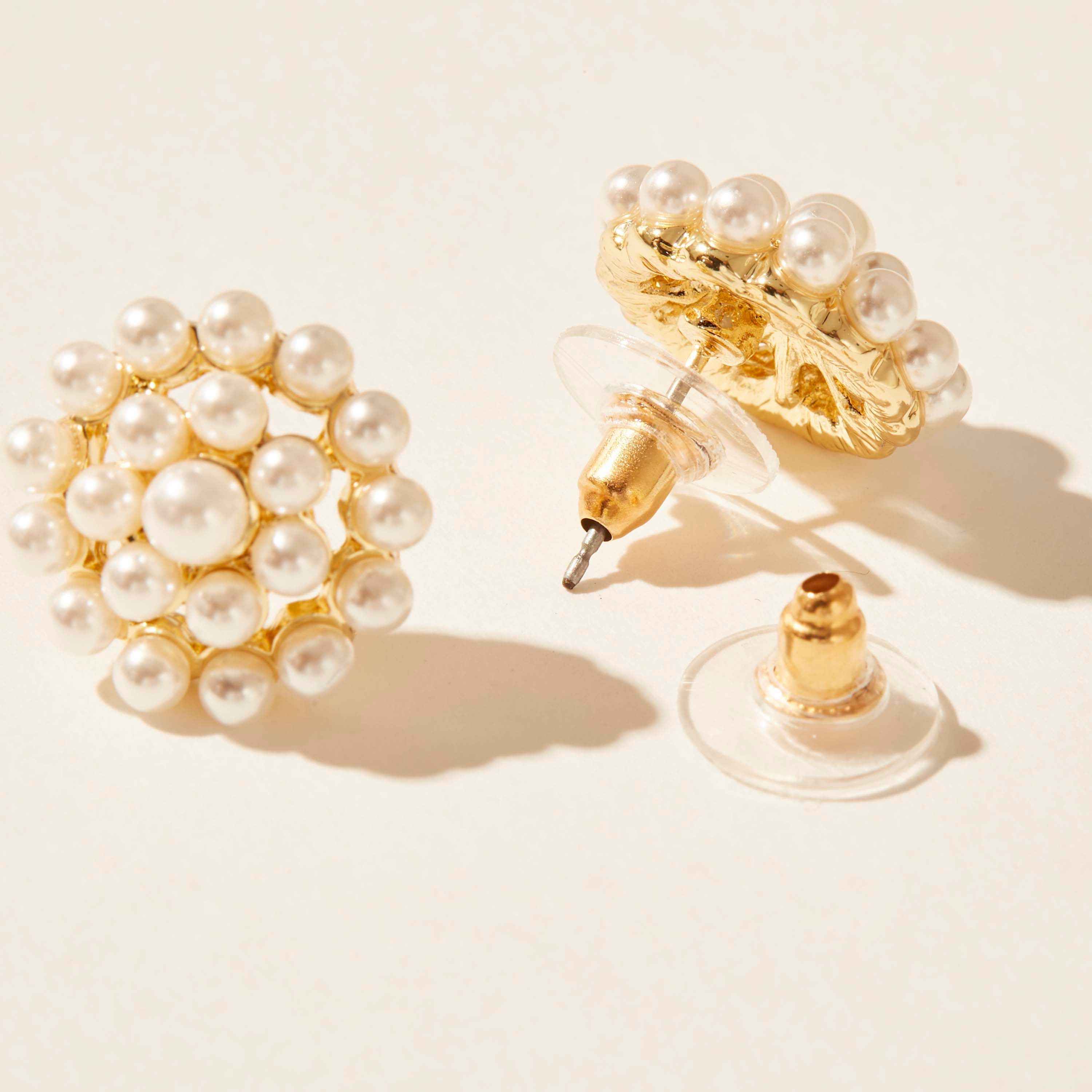 Canvas Pearls Embellished Stud Earrings with Pushback Closure-women-watchesandjewellery-jewellery-earrings-image-4