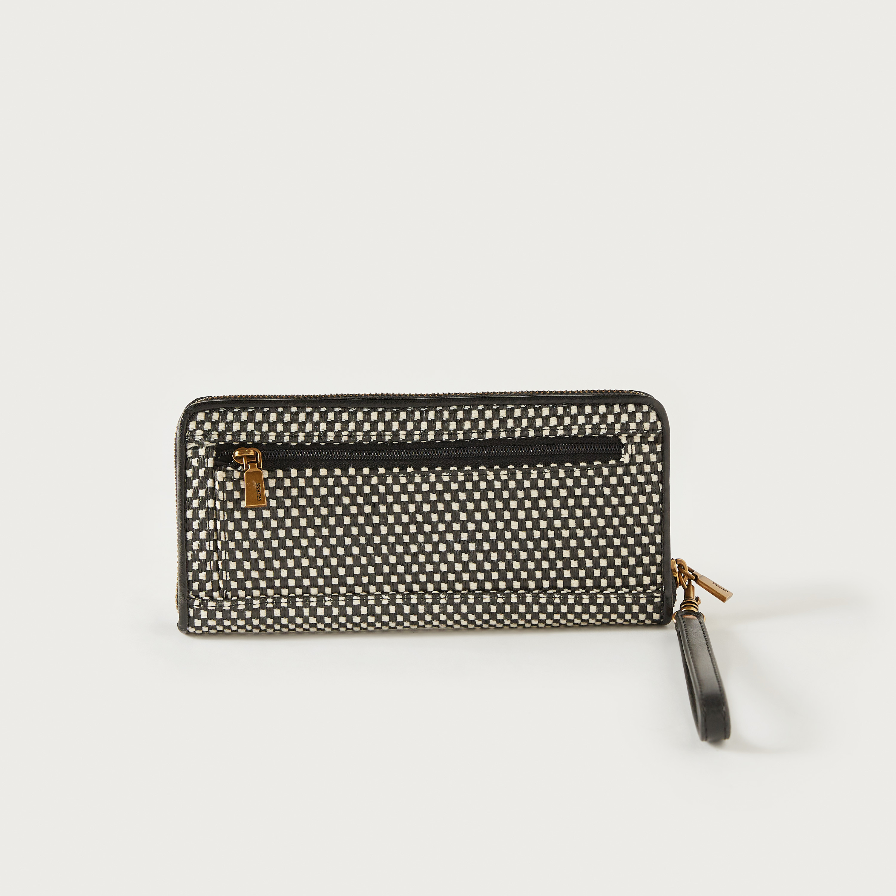 Guess Textured Zip Around Wallet with Wristlet Strap-women-bagsandwallets-wallets-image-4