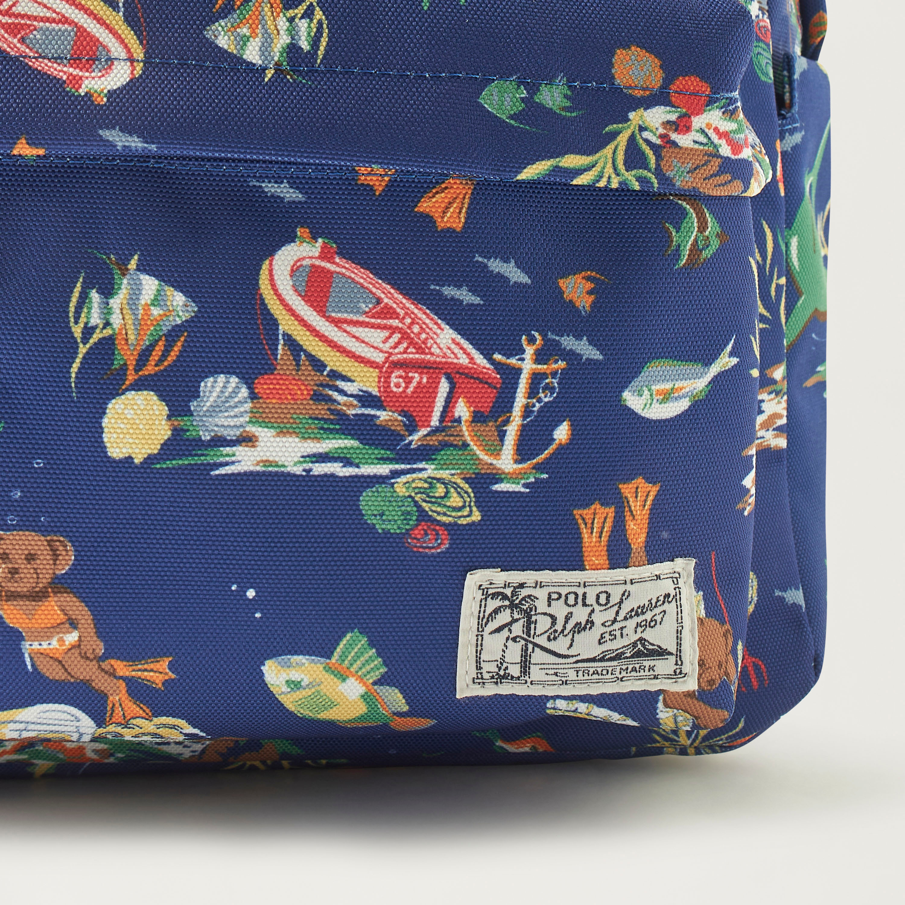 Polo Ralph Lauren All-Over Print Backpack with Adjustable Straps - 13x30x39 cms-school-bagsandbackpacks-backpacks-image-4