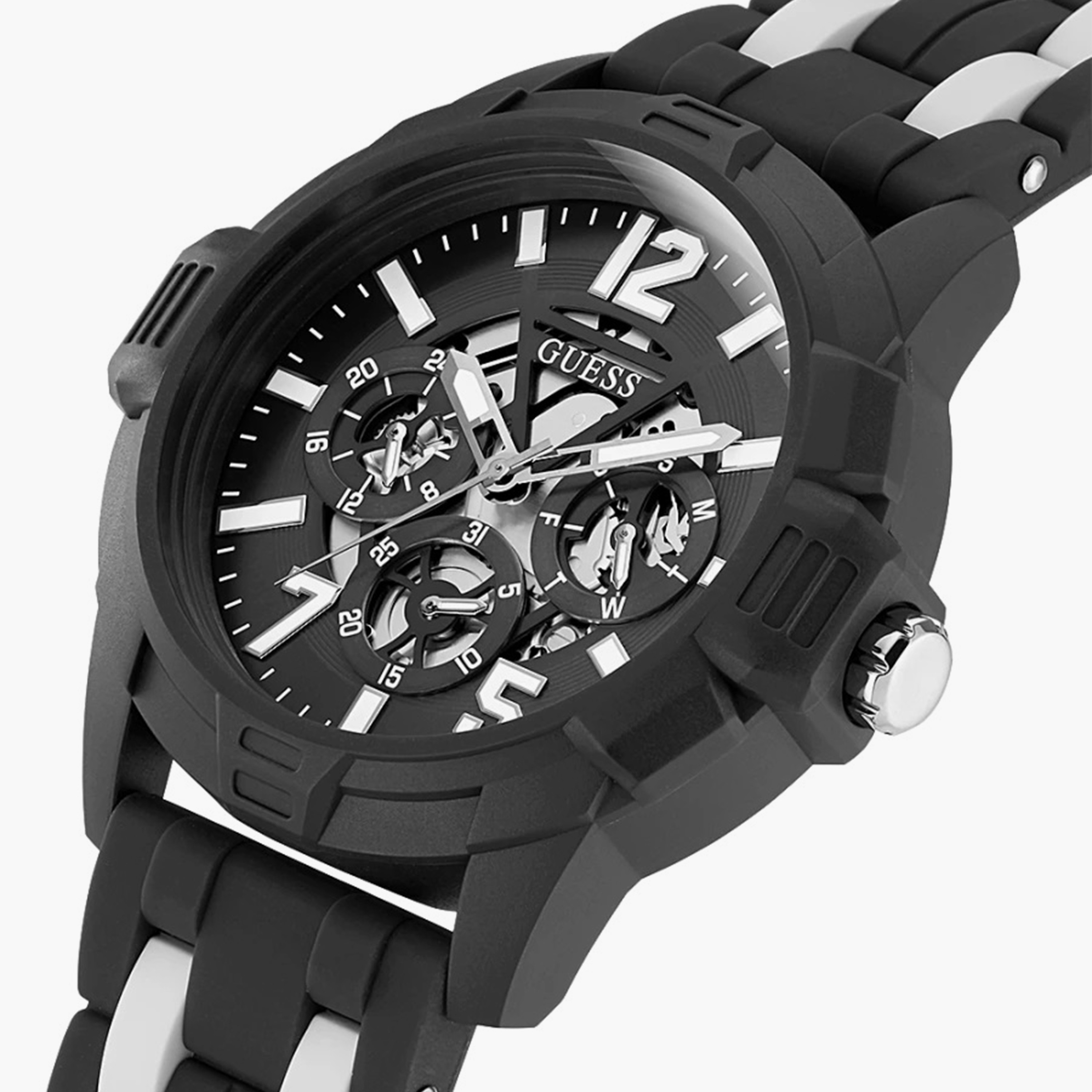 Guess Men's Black Chronograph Silicone Strap Watch - GW0428G1-men-watchesandjewellery-watches-image-4