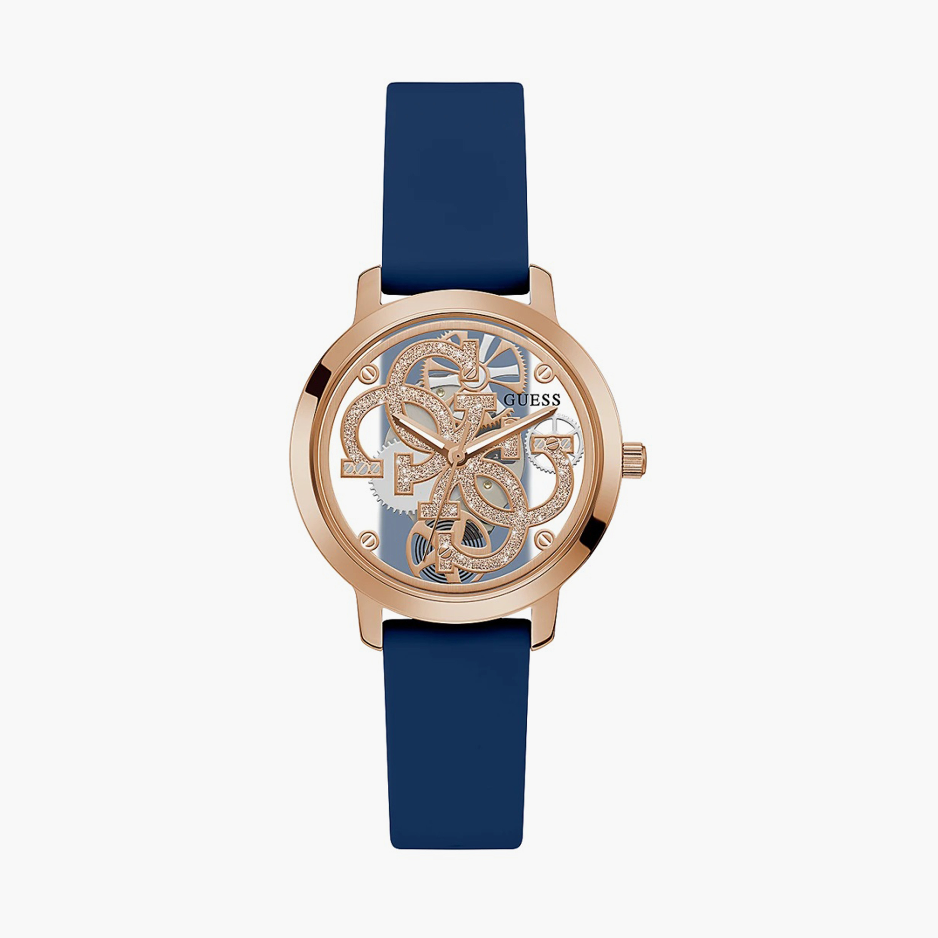 Guess women's blue clearance silicone strap watch