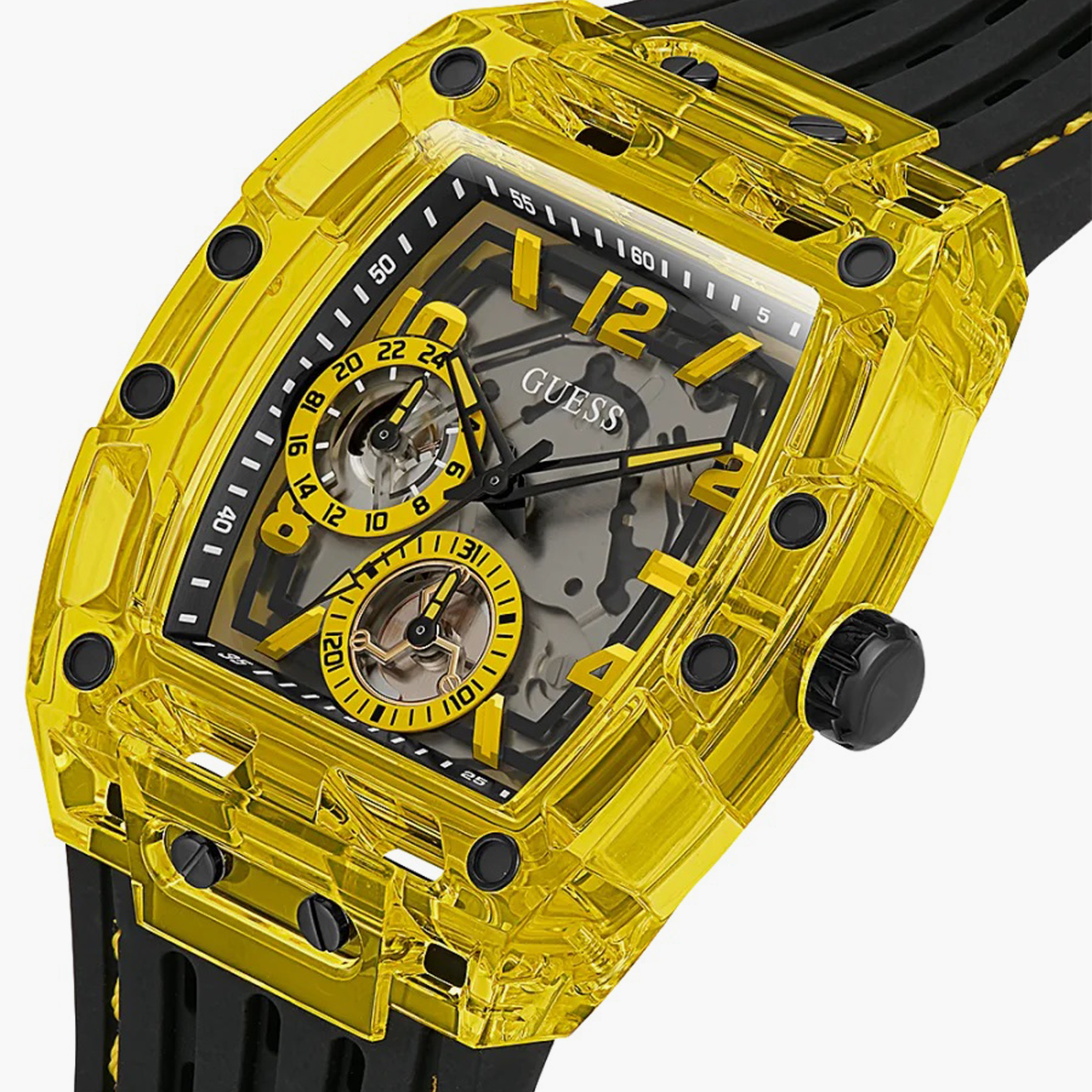 Guess Men's Black Chronograph Silicone Strap Watch - GW0499G2 | 44 MM-men-watchesandjewellery-watches-image-4