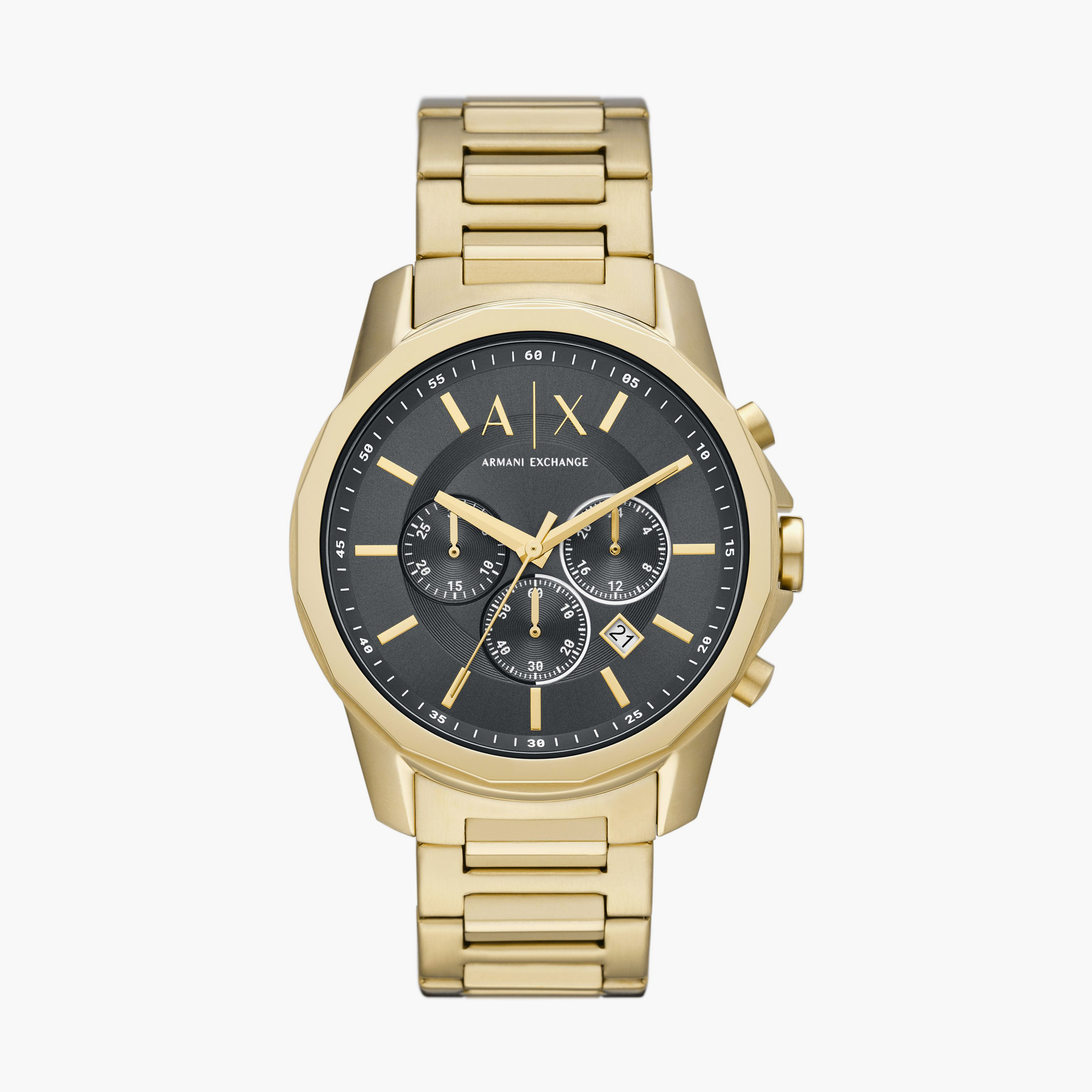 Buy Men s Armani Exchange Men s 44 MM Gold Chronograph Stainless