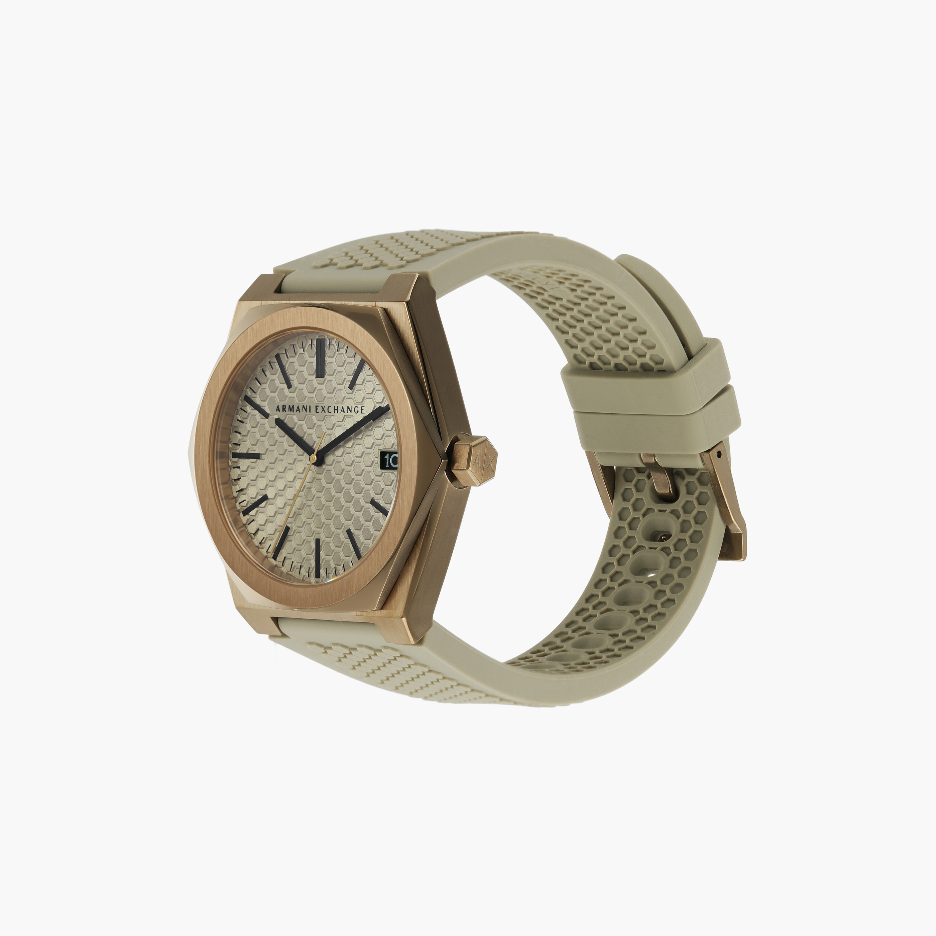 Armani Exchange Men's 44 MM Green Analog Silicone Strap Watch - AX2813