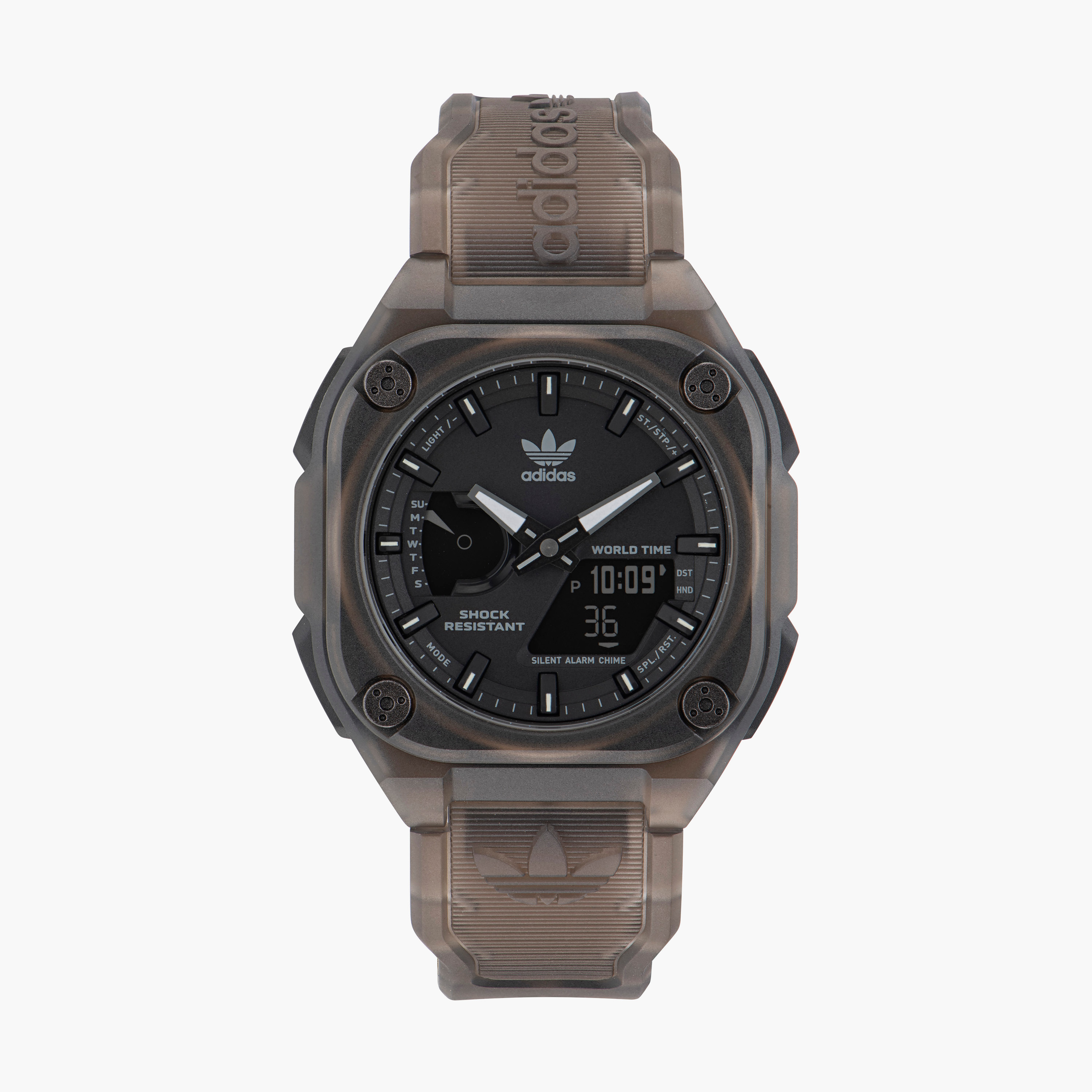 Buy Men s Adidas Men s Brown Analog Digital Silicone Strap Watch AOST23059 Online Centrepoint UAE