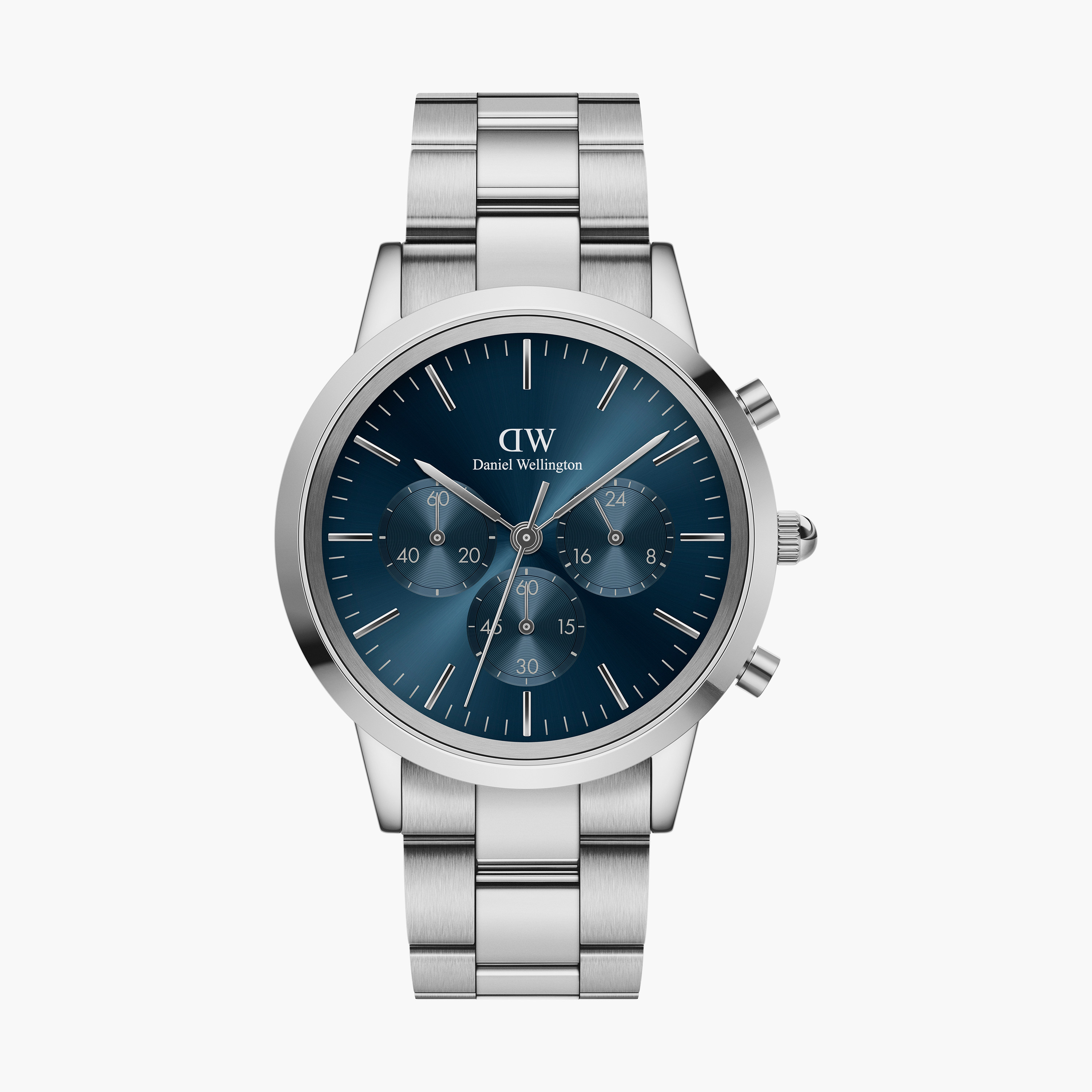 Daniel Wellington 42 MM Men's Silver Chronograph Stainless Steel Strap Watch - DW00100644-men-watchesandjewellery-watches-image-1