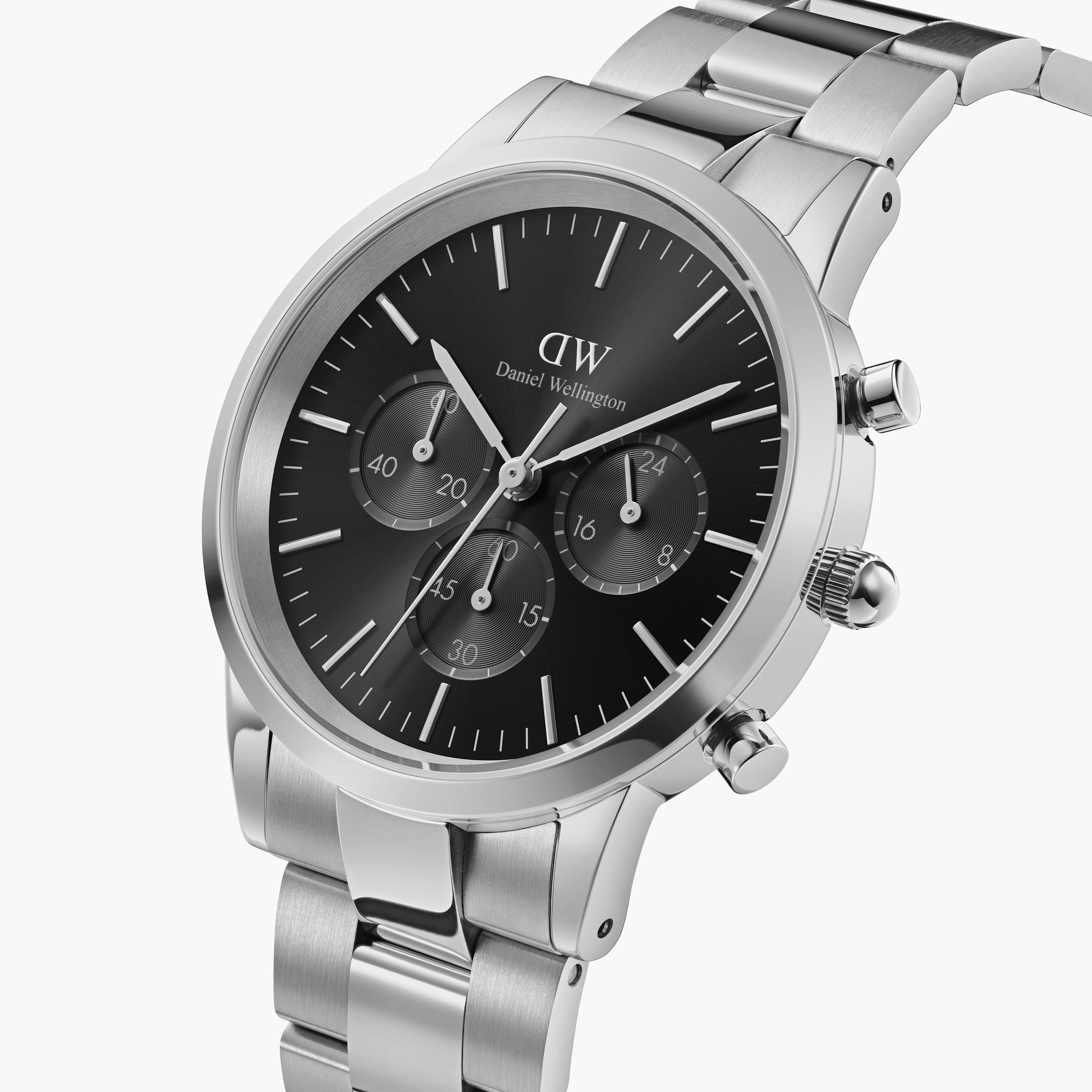 Daniel Wellington 42 MM Men's Silver Chronograph Stainless Steel Strap Watch - DW00100645-men-watchesandjewellery-watches-image-2