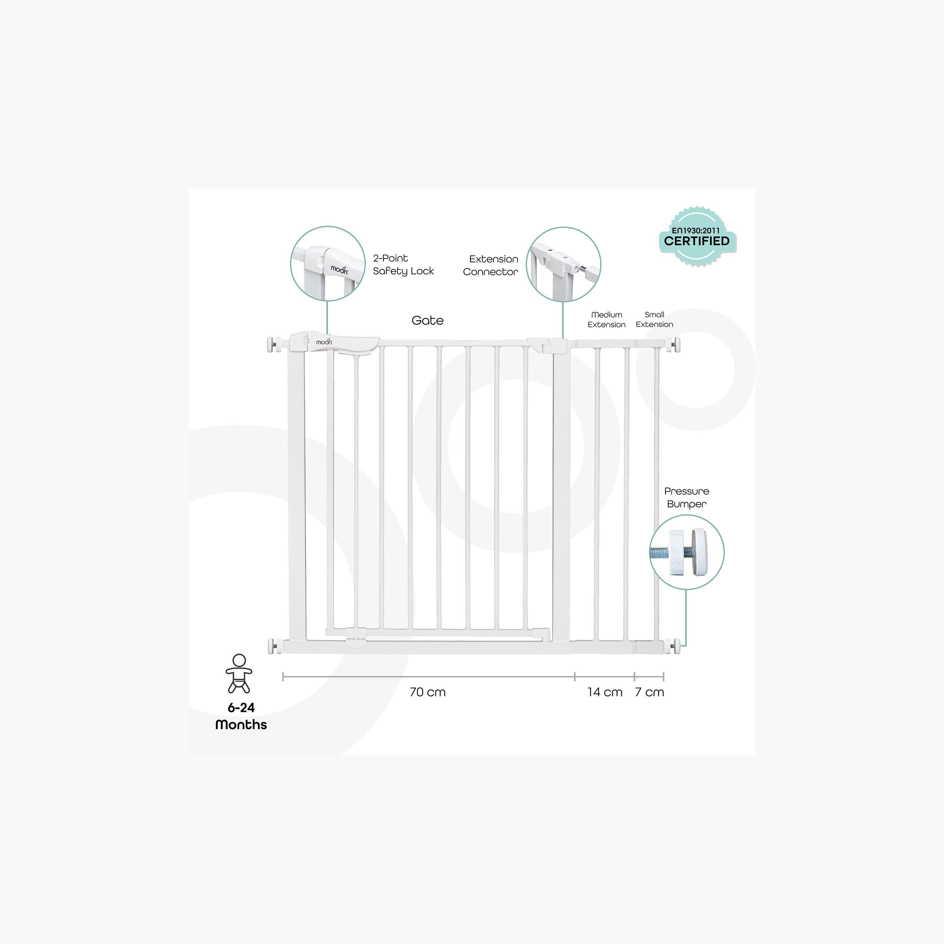 طقم بوابات أمان معدنية مكون من 4 قطع من موون-baby-healthandsafety-babyproofing-image-2