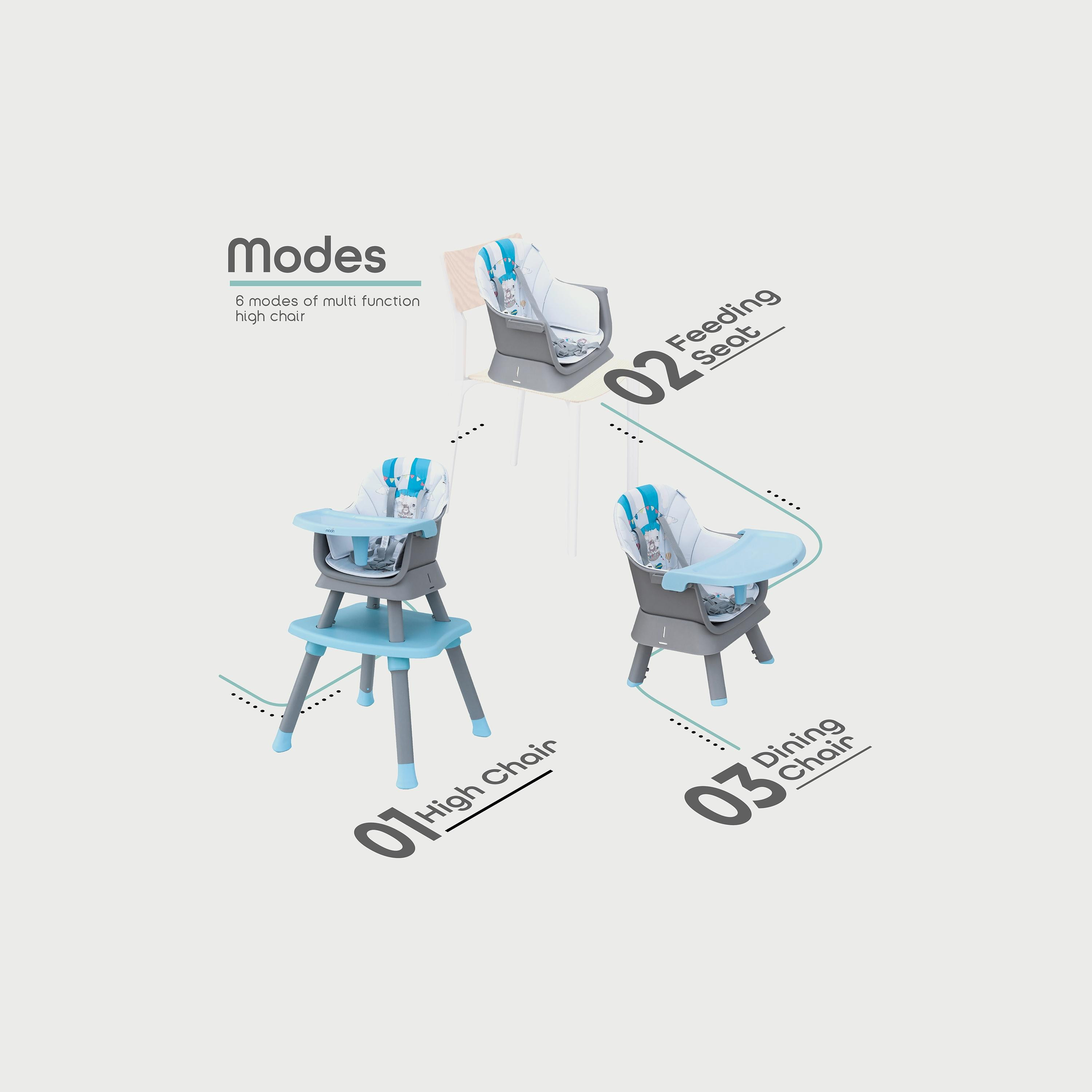 Moon  6-In-1 Convertible High Chair, Blue -baby-feeding-highchairsandboosters-image-2