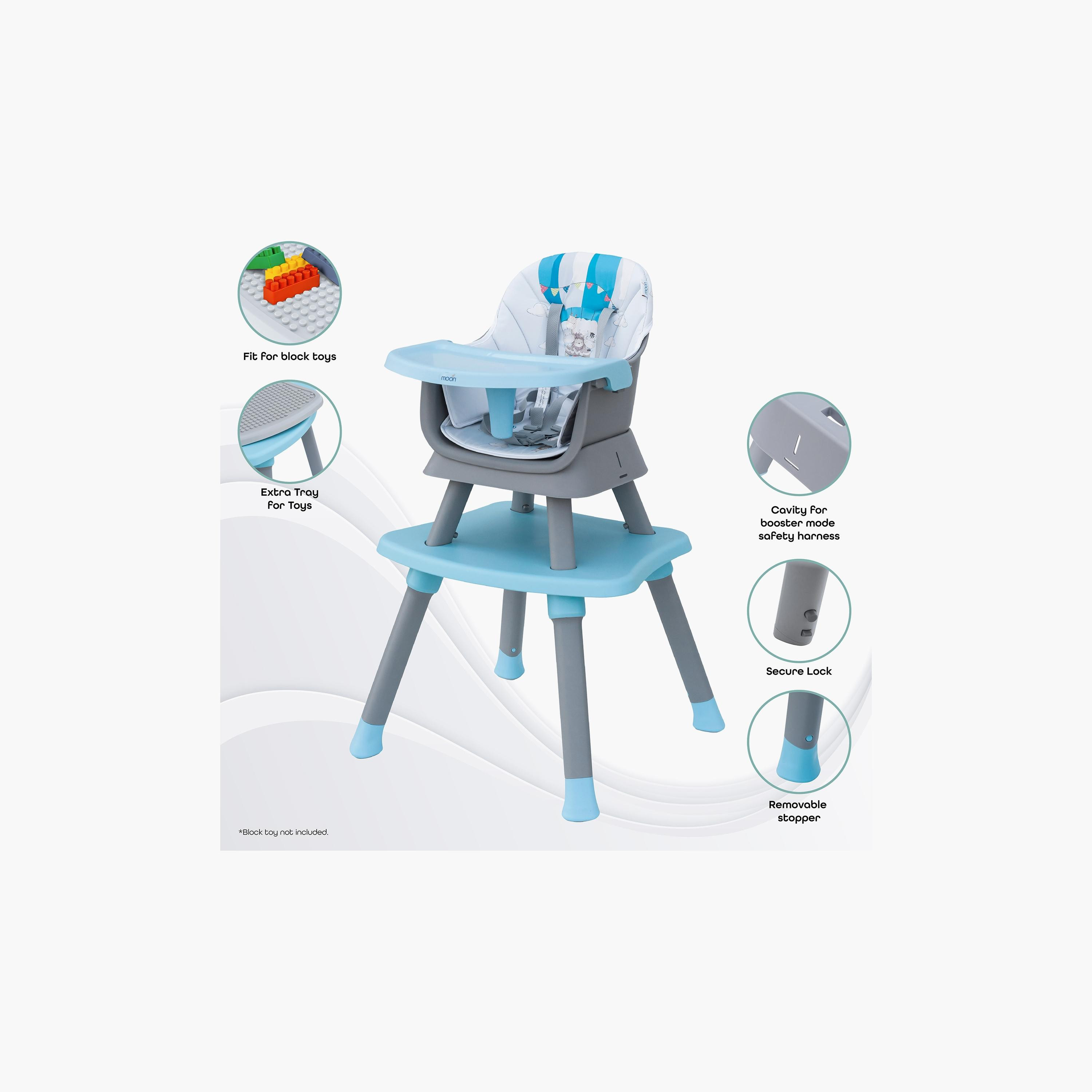 Moon  6-In-1 Convertible High Chair, Blue -baby-feeding-highchairsandboosters-image-4