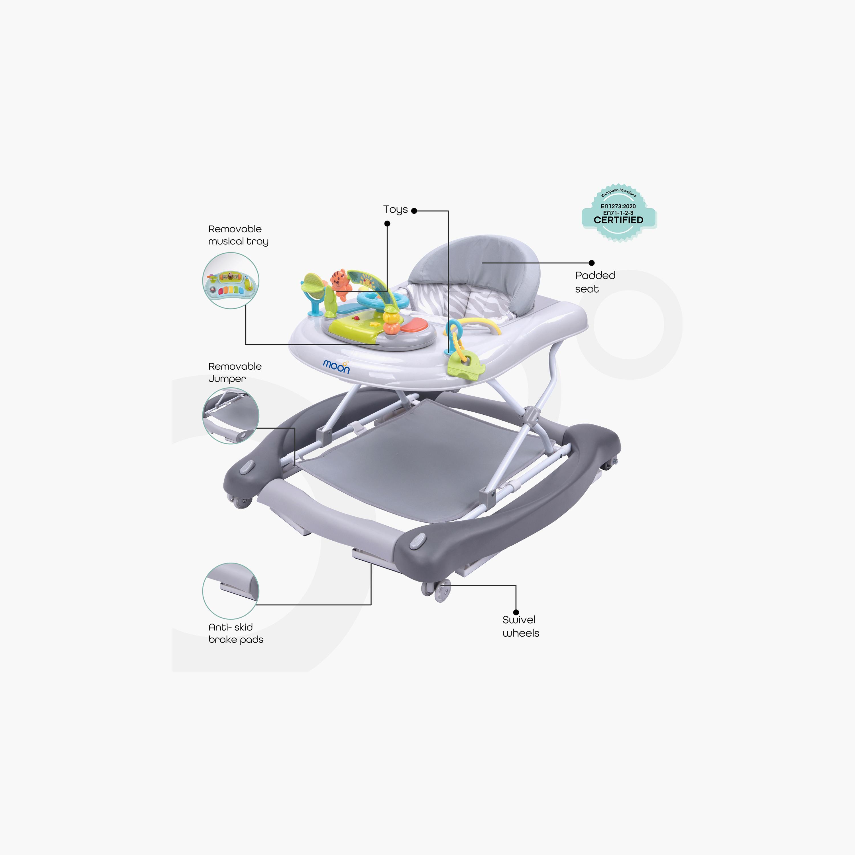 مشاية كروز 4 في 1 من مون - رمادي-baby-infantactivity-walkers-image-2