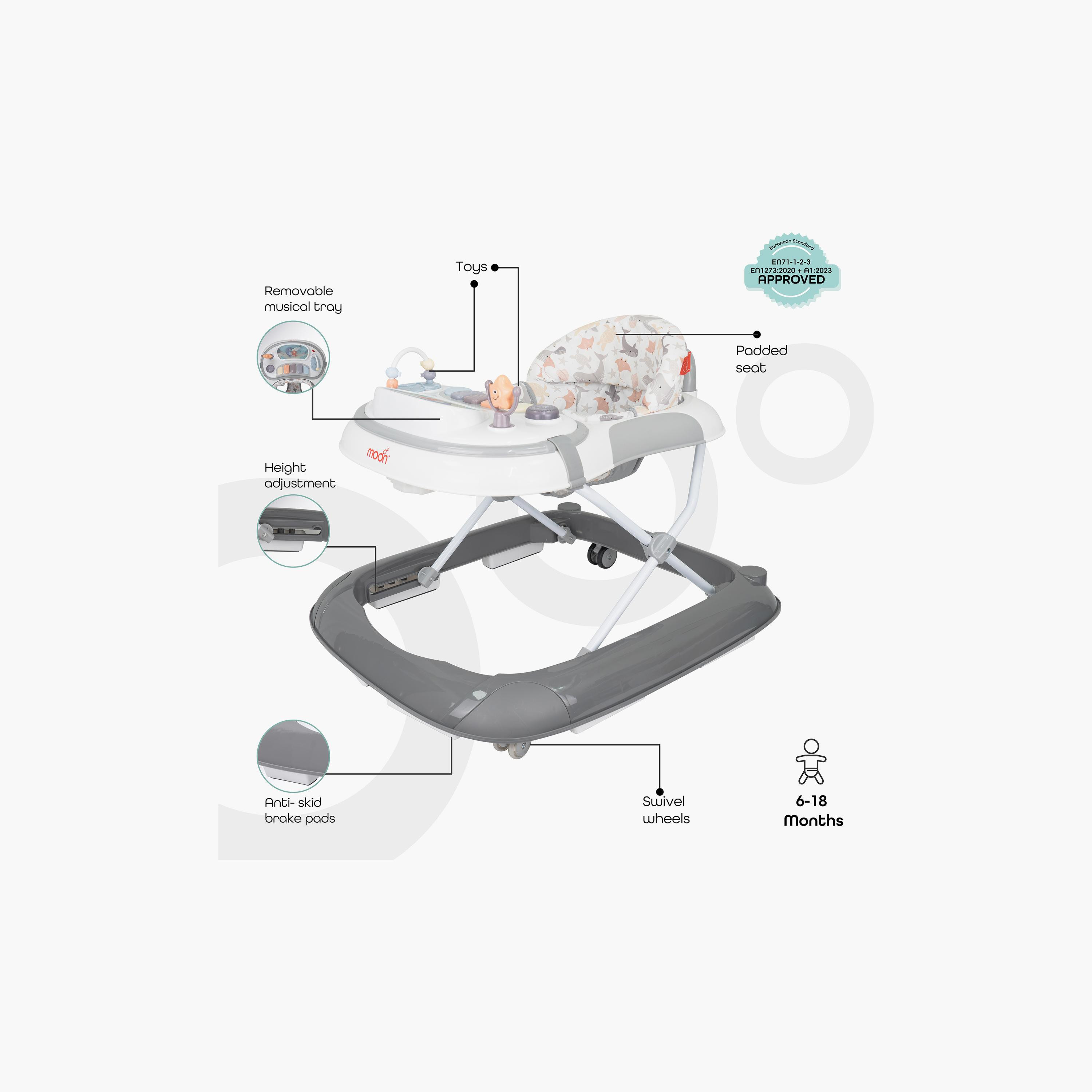 Moon Pace Walker with Removable Musical Tray - 6-18 Months-baby-infantactivity-walkers-image-2