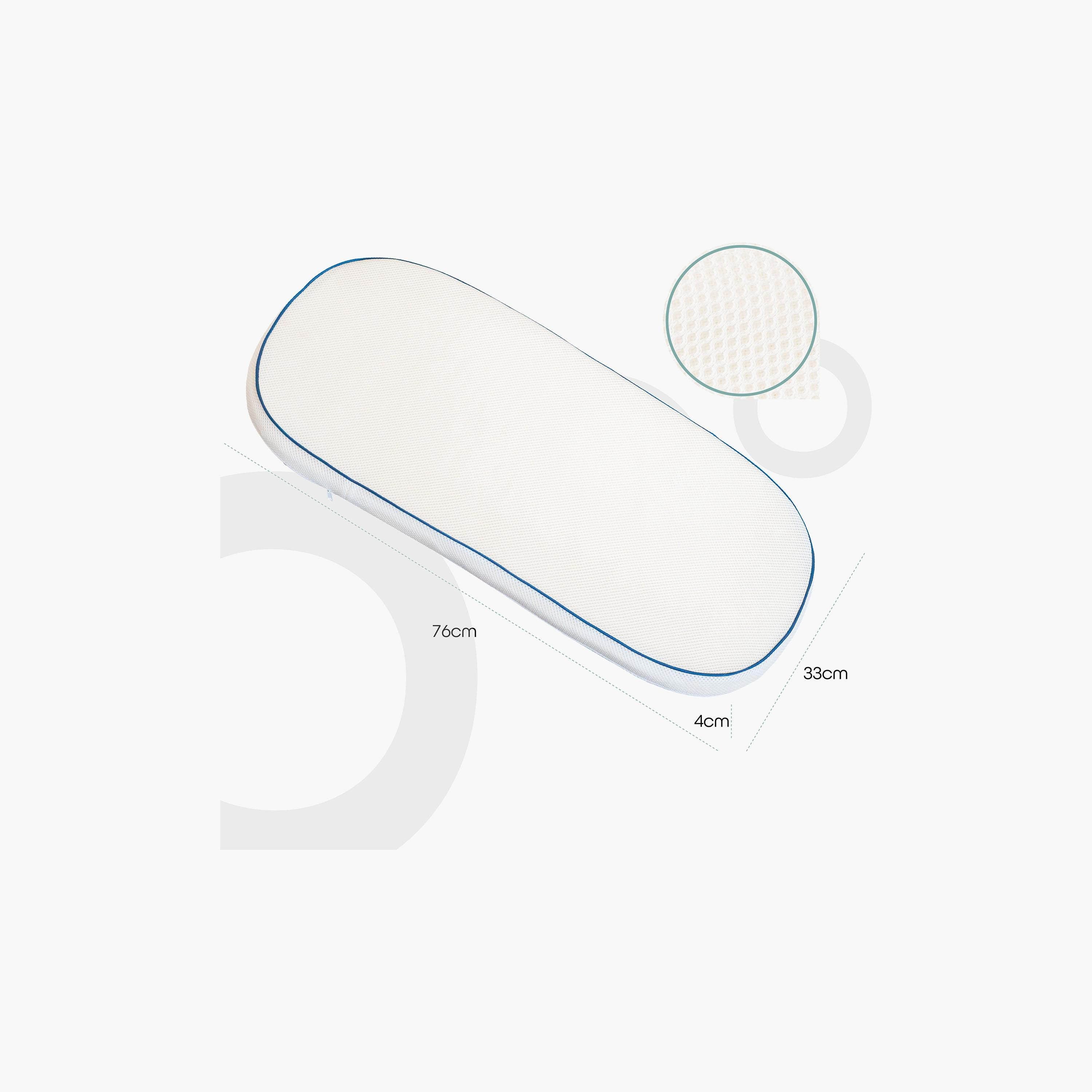 Moon  Crib & Pram Mattress Classic Foam Moses Basket , White-baby-nursery-mattresses-image-3