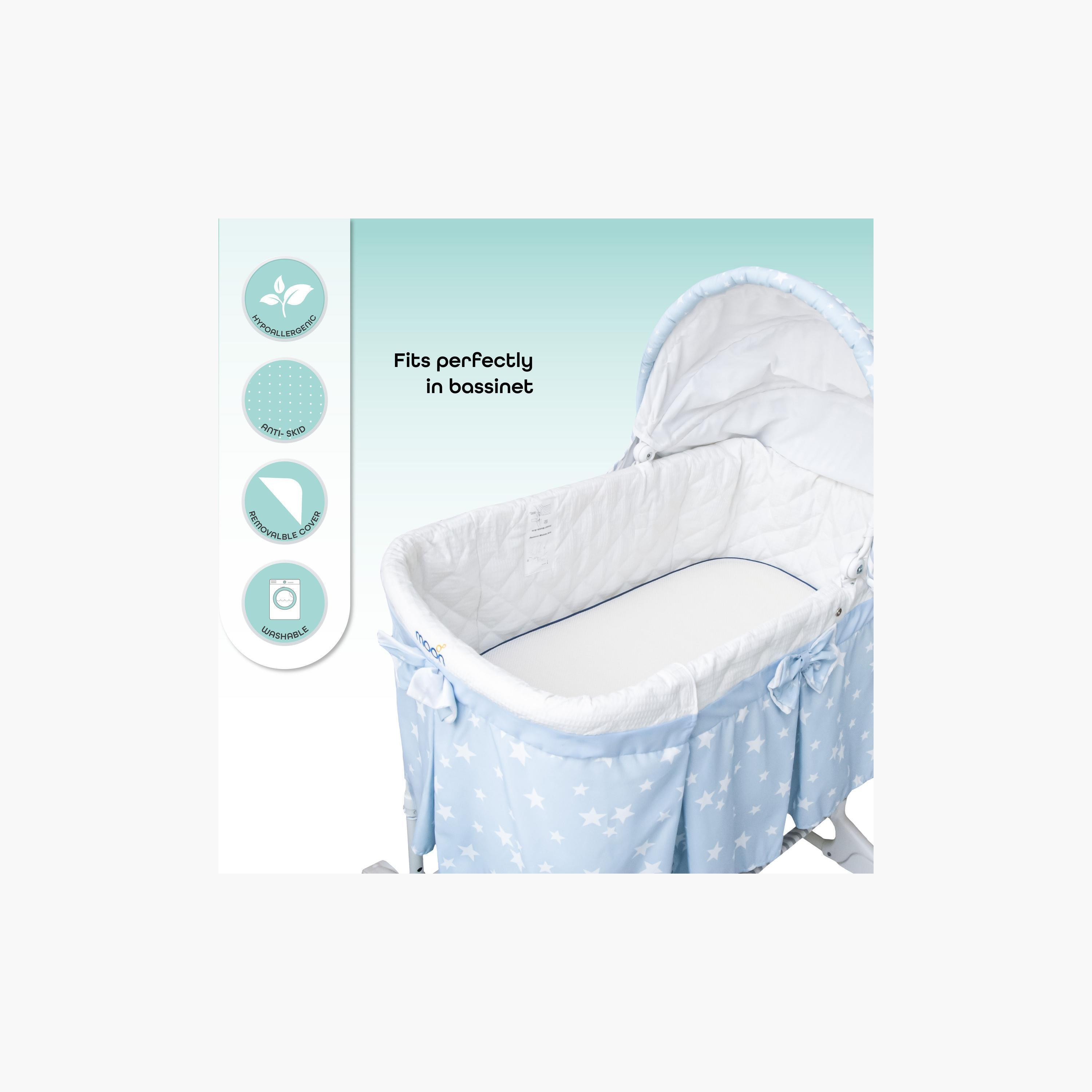 Moon  Crib & Pram Mattress Classic Foam Moses Basket , White-baby-nursery-mattresses-image-4