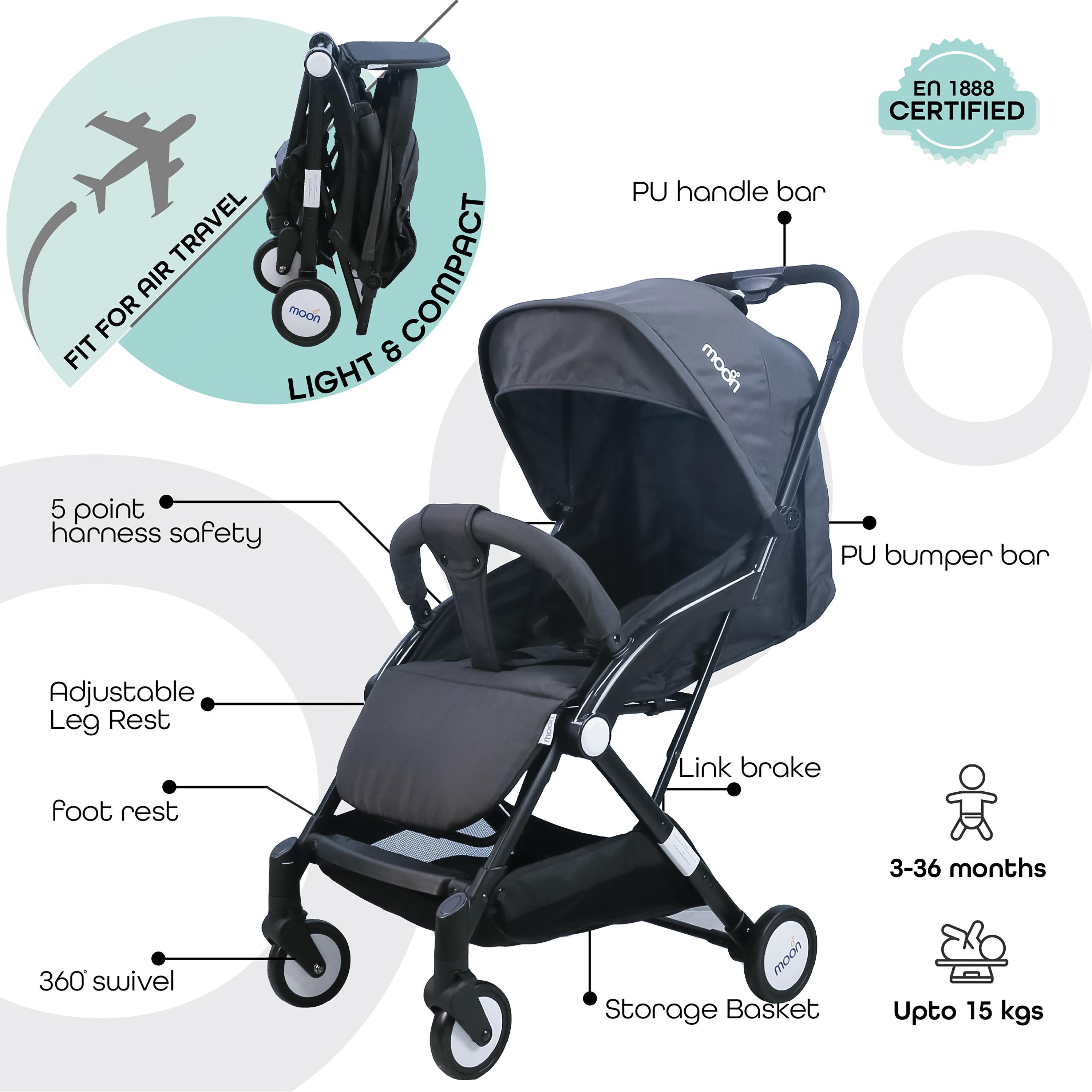 Moon Travel-Lite Stroller, Dark Grey-baby-gear-strollersandprams-strollers-image-2