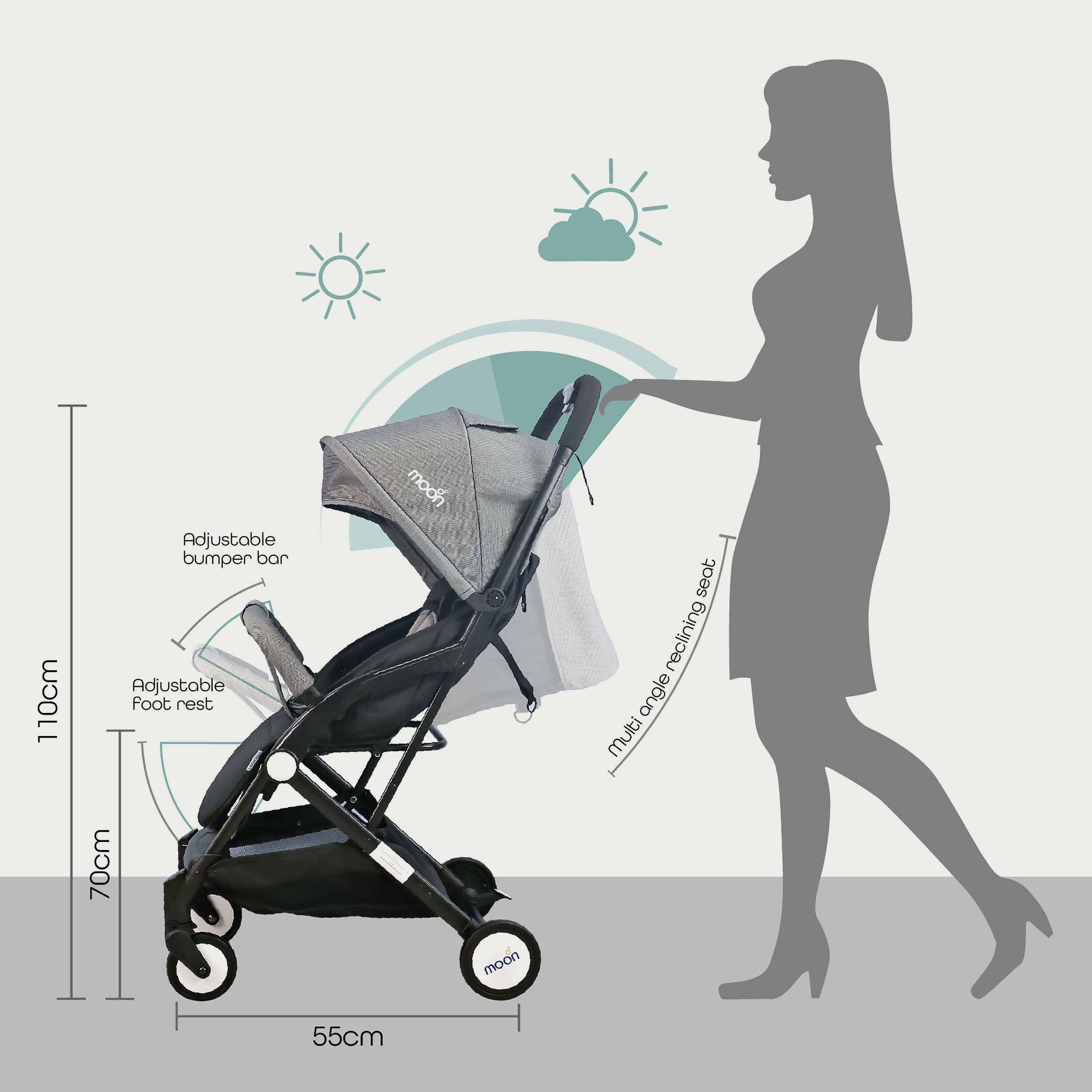 Moon Travel-Lite Stroller, Grey Dots-baby-gear-strollersandprams-strollers-image-4