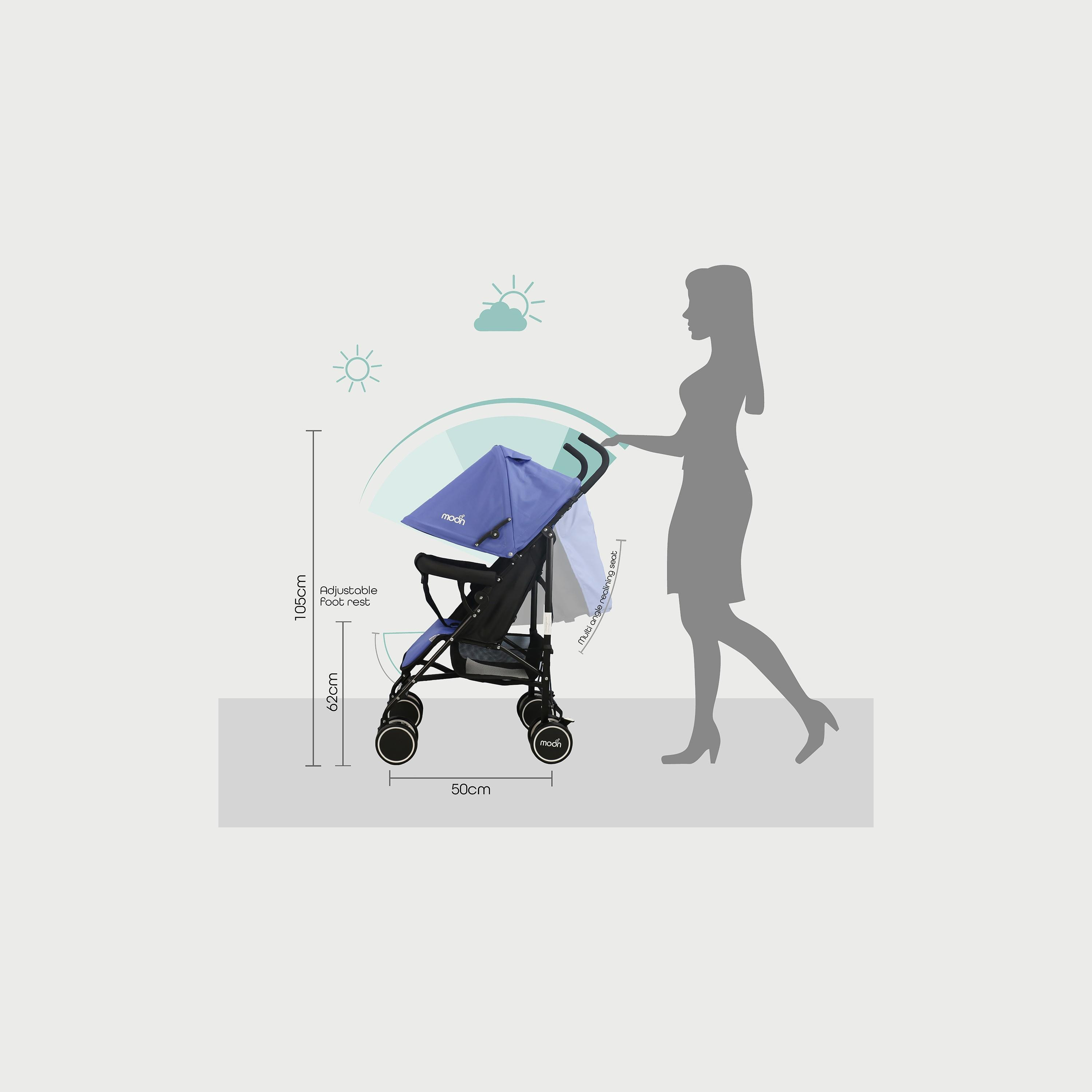 Moon Neo Plus Light Weight Travel Stroller, Cyan Blue-baby-gear-strollersandprams-strollers-image-4