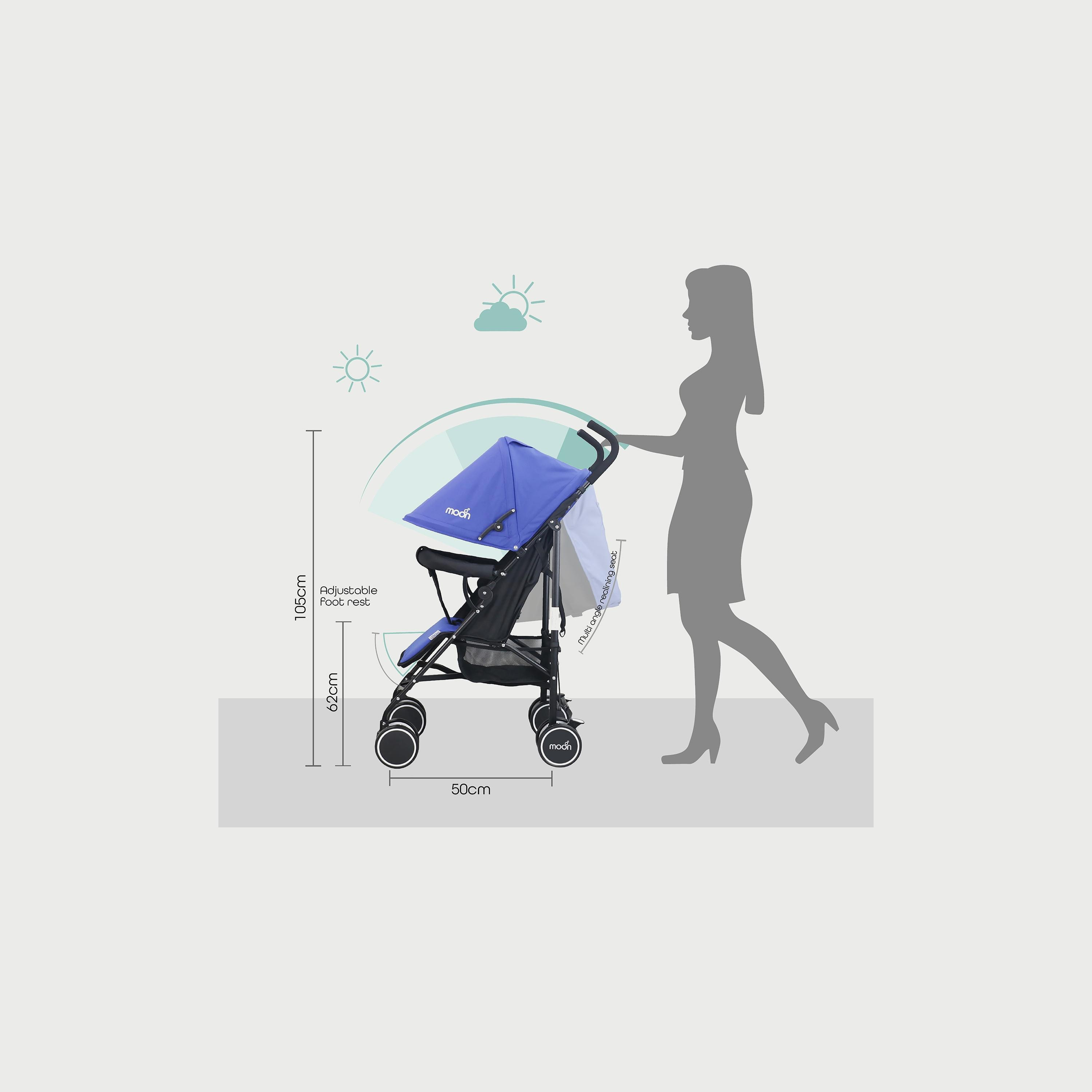 عربة أطفال خفيفة الوزن للتنقل نيو بلس من موون، أزرق ملكِي-baby-gear-strollersandprams-strollers-image-4