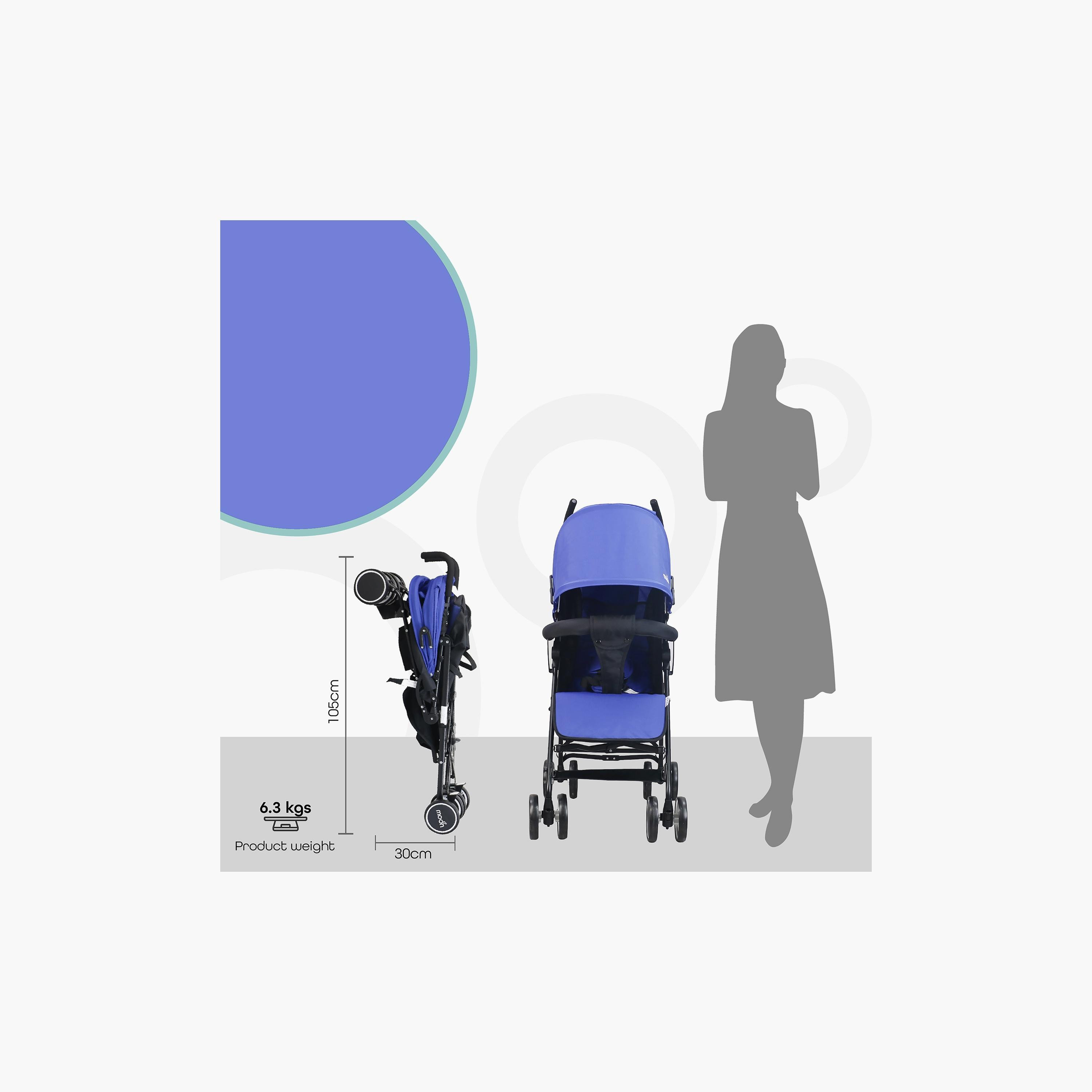 عربة أطفال خفيفة الوزن للتنقل نيو بلس من موون، أزرق ملكِي-baby-gear-strollersandprams-strollers-image-5