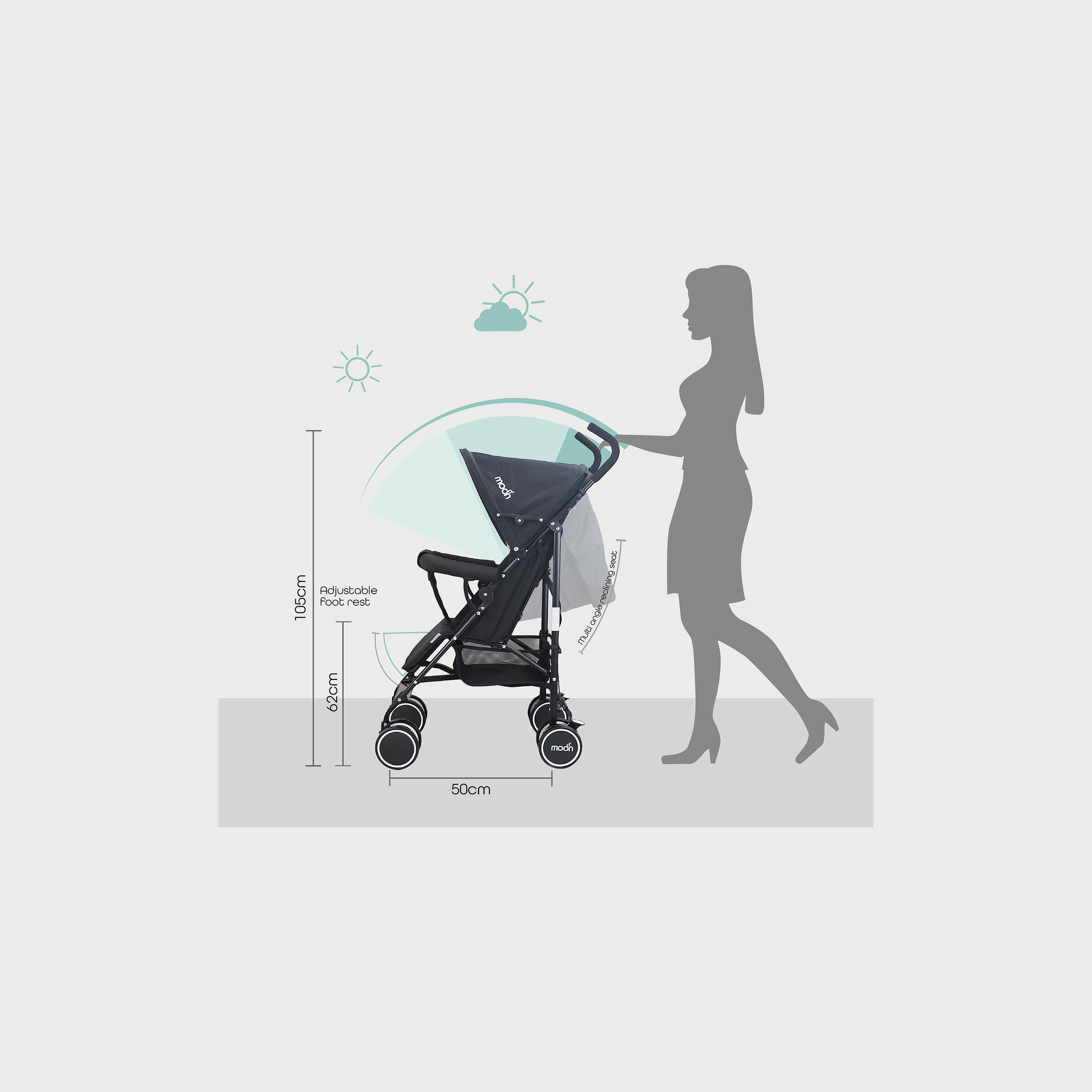 Moon Neo Plus Light Weight Travel Stroller, Dark Grey-baby-gear-strollersandprams-strollers-image-4