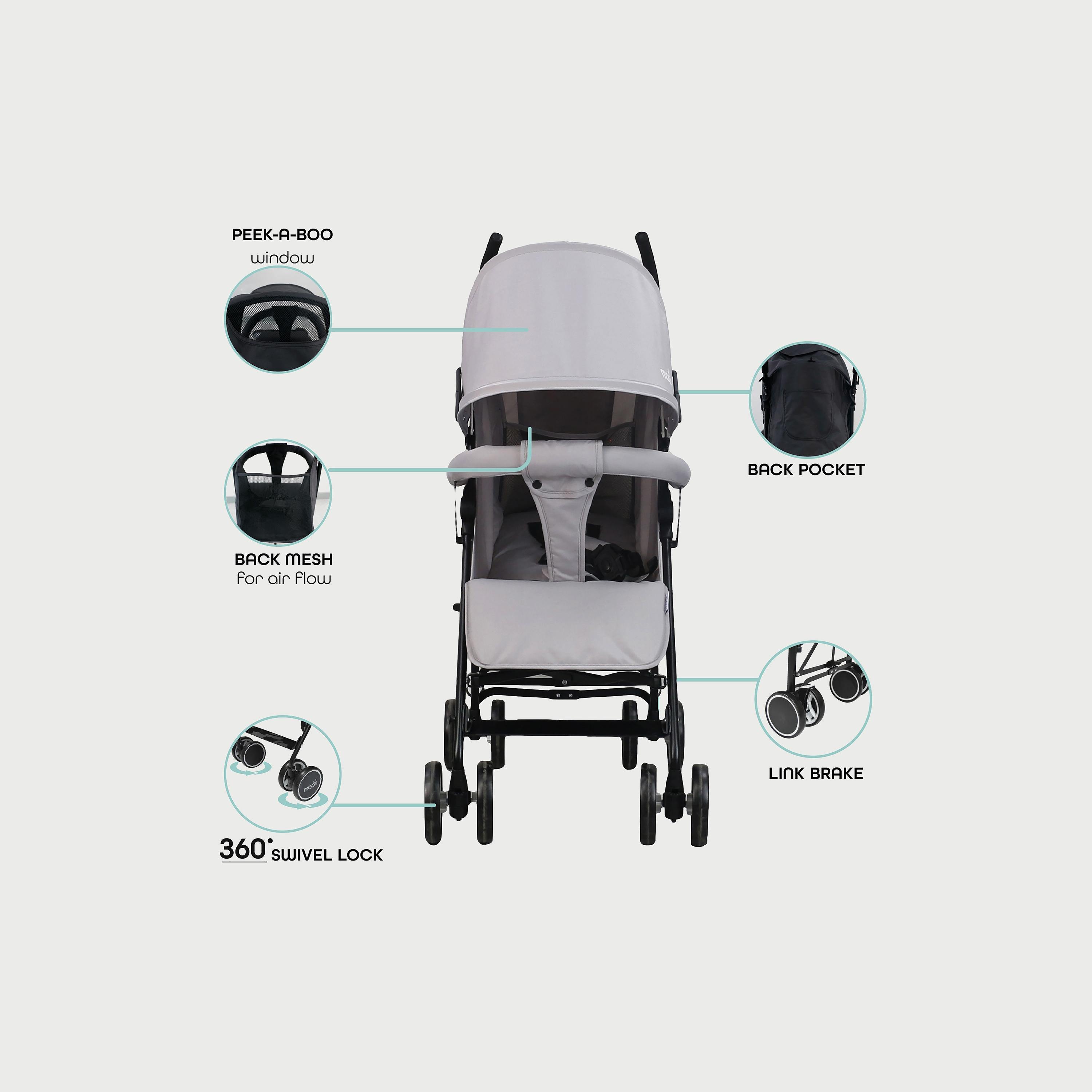 Moon Neo Plus Light Weight Travel Stroller, Grey-baby-gear-strollersandprams-strollers-image-3