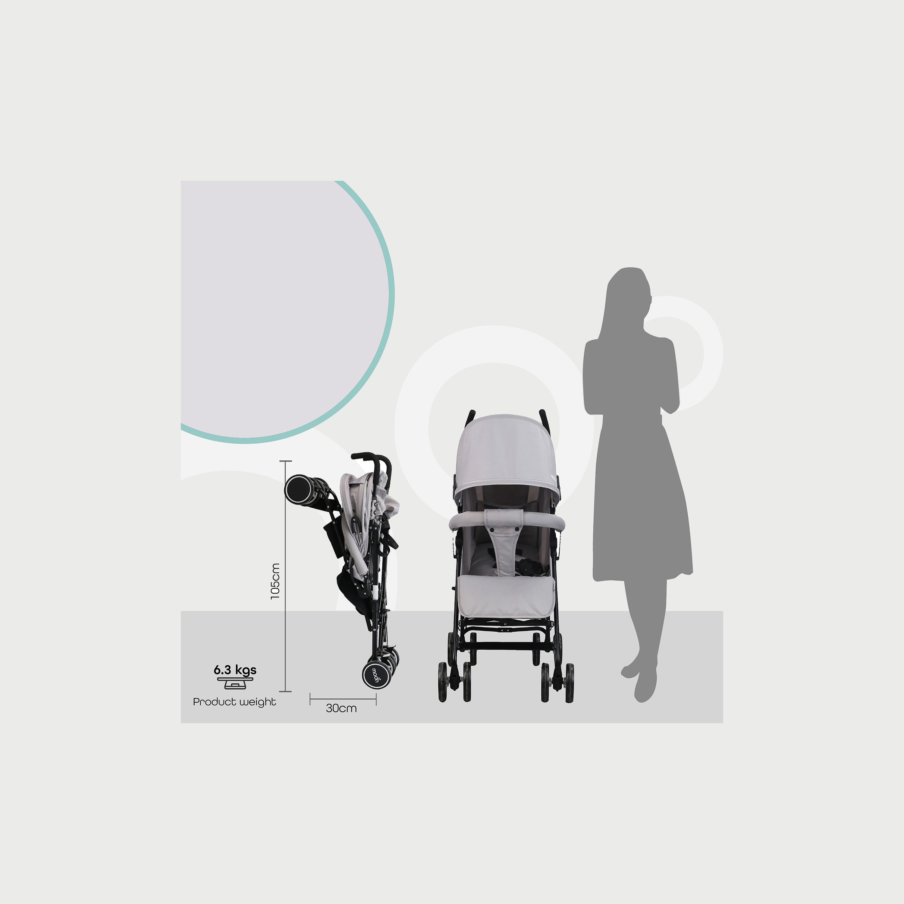 Moon Neo Plus Light Weight Travel Stroller, Grey-baby-gear-strollersandprams-strollers-image-5