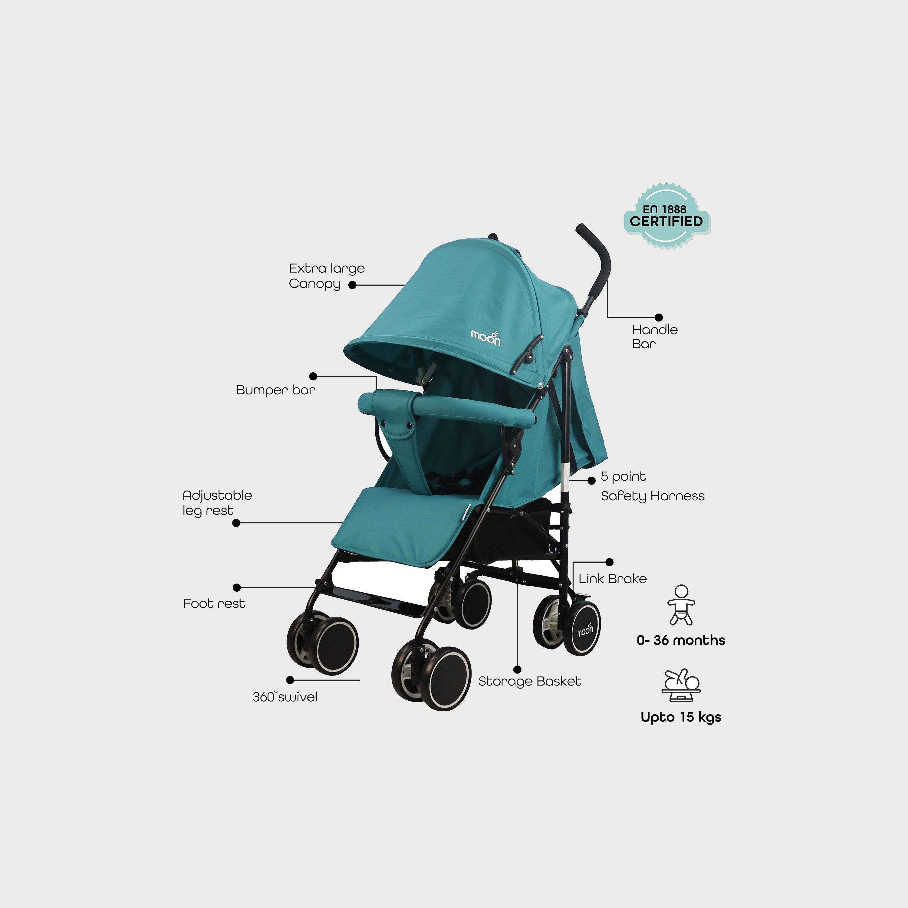 Moon Neo Plus Light Weight Travel Stroller, Sea Blue-baby-gear-strollersandprams-strollers-image-2