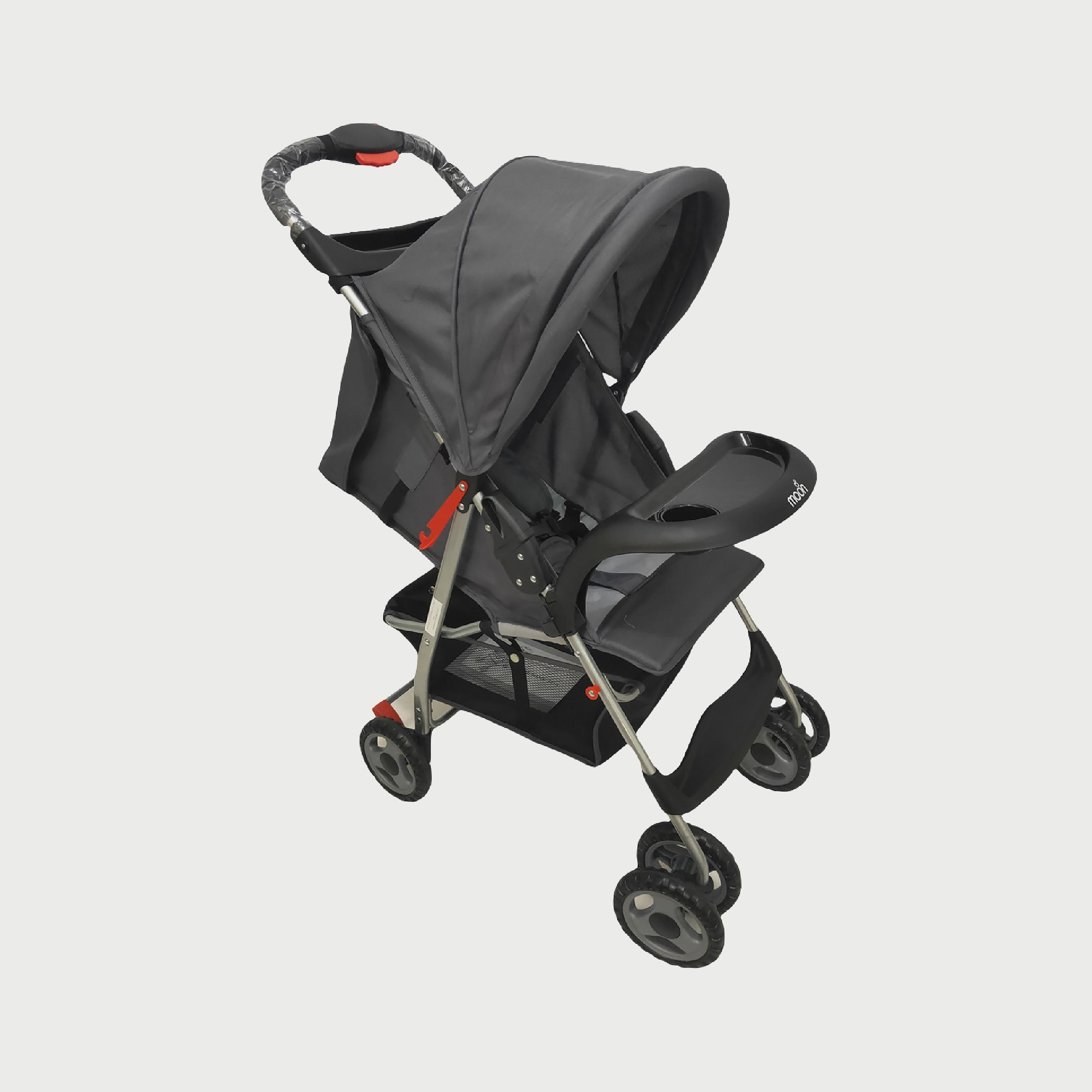Moon Bezik One Hand Fold Travel Stroller, Mid Grey-baby-gear-strollersandprams-strollers-image-1