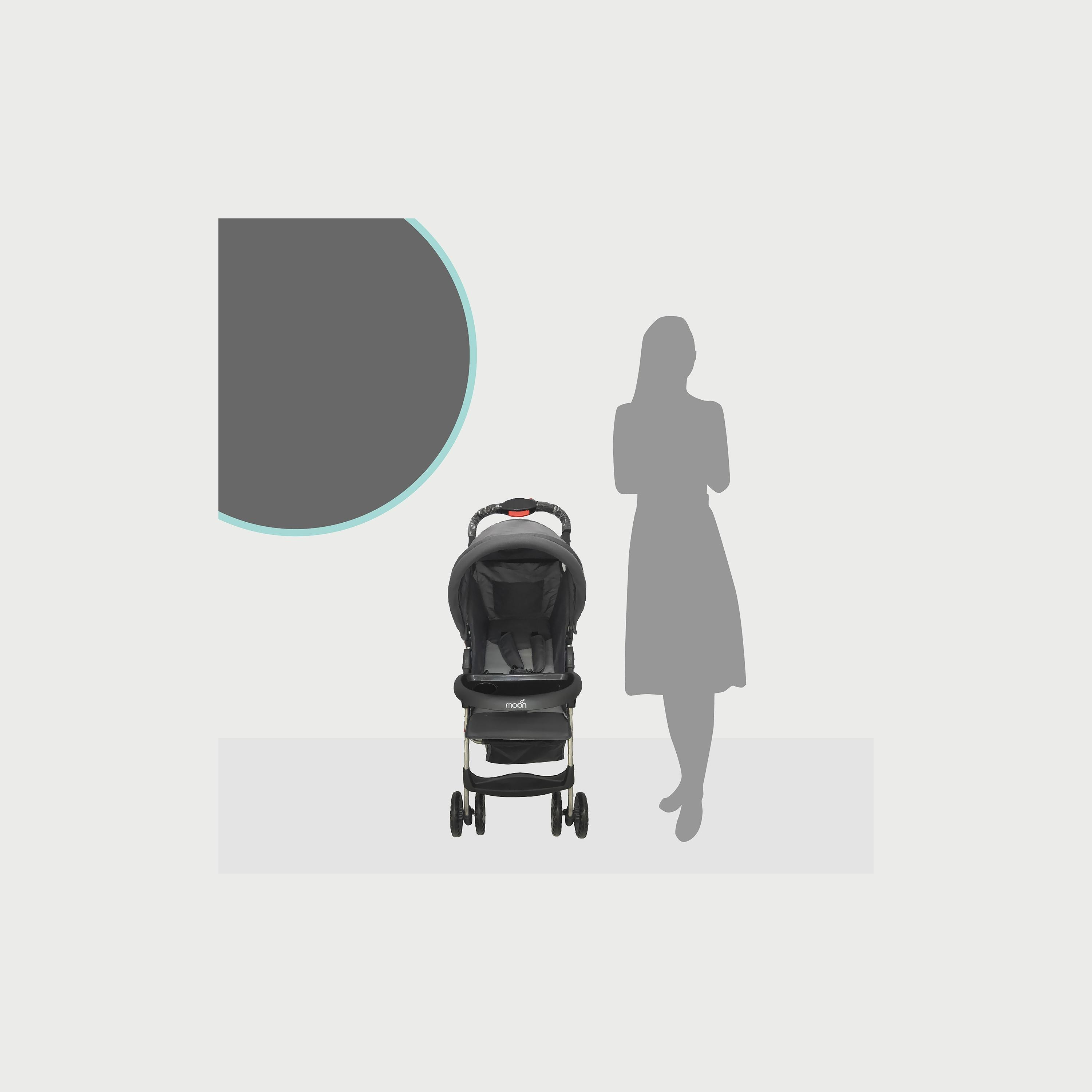 Moon Bezik One Hand Fold Travel Stroller, Mid Grey-baby-gear-strollersandprams-strollers-image-4
