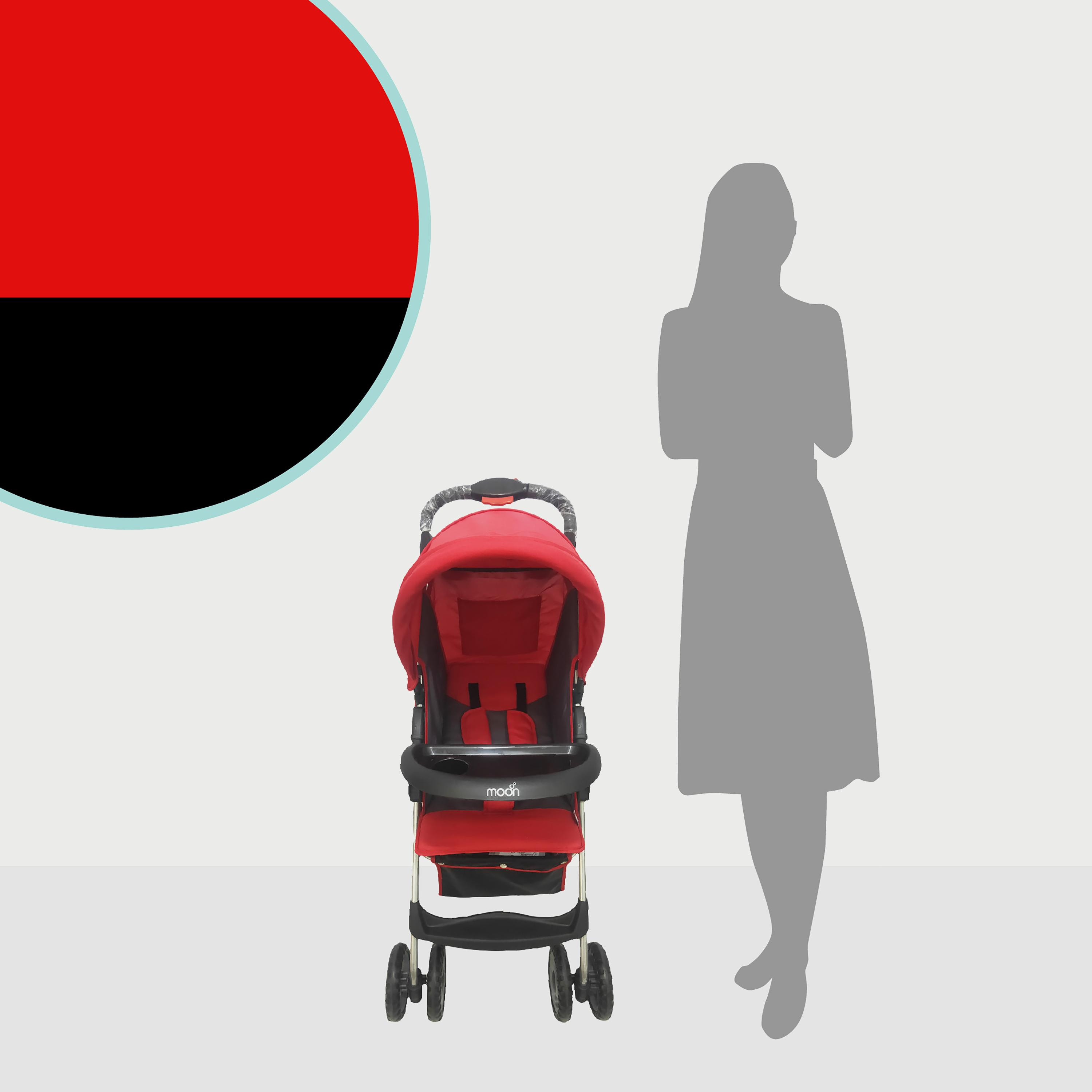 Moon Bezik One Hand Fold Travel Stroller, Red-baby-gear-strollersandprams-strollers-image-4