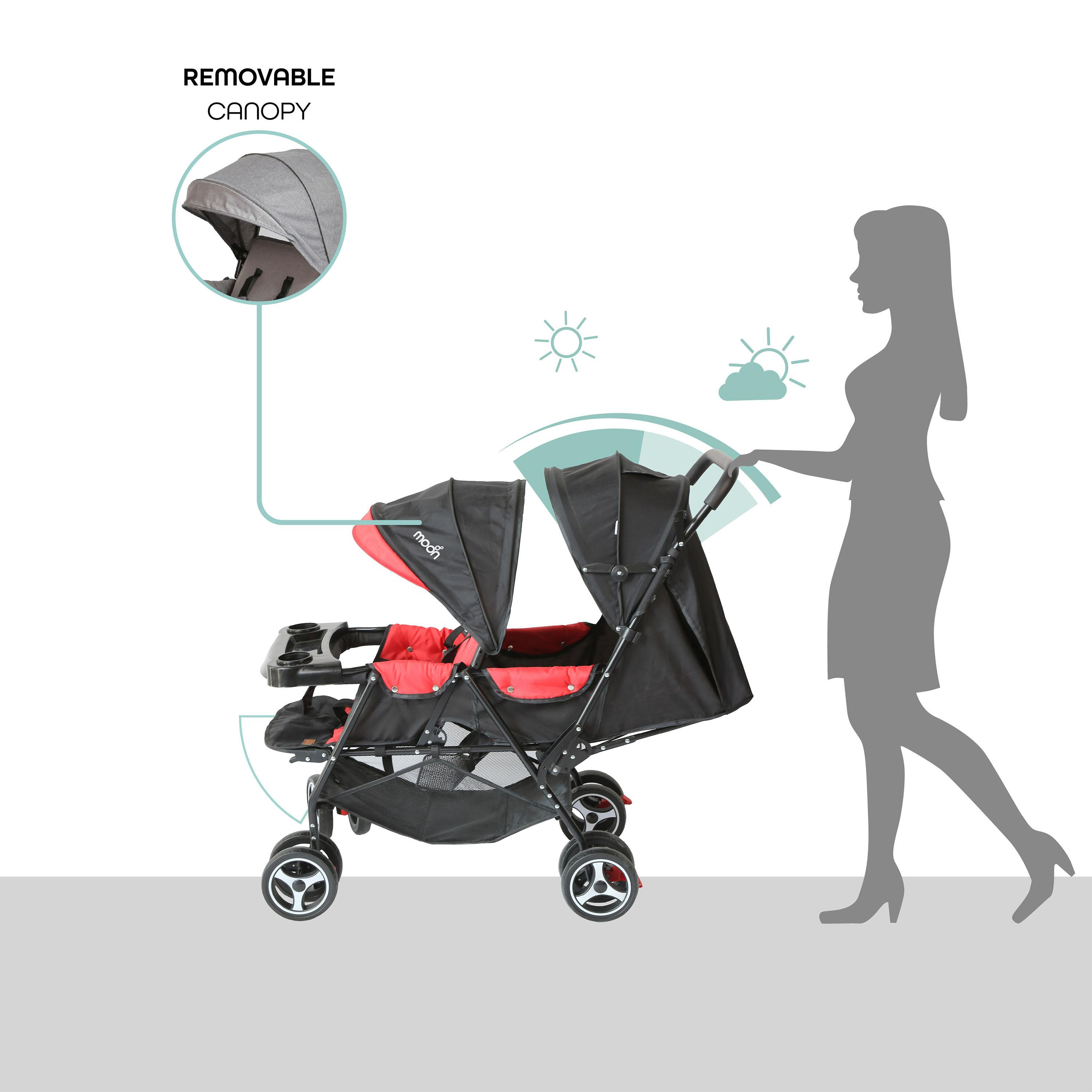 Moon Magnum Tandem Easy Fold Twin Travel Stroller, Fire Red-baby-gear-strollersandprams-strollers-image-4