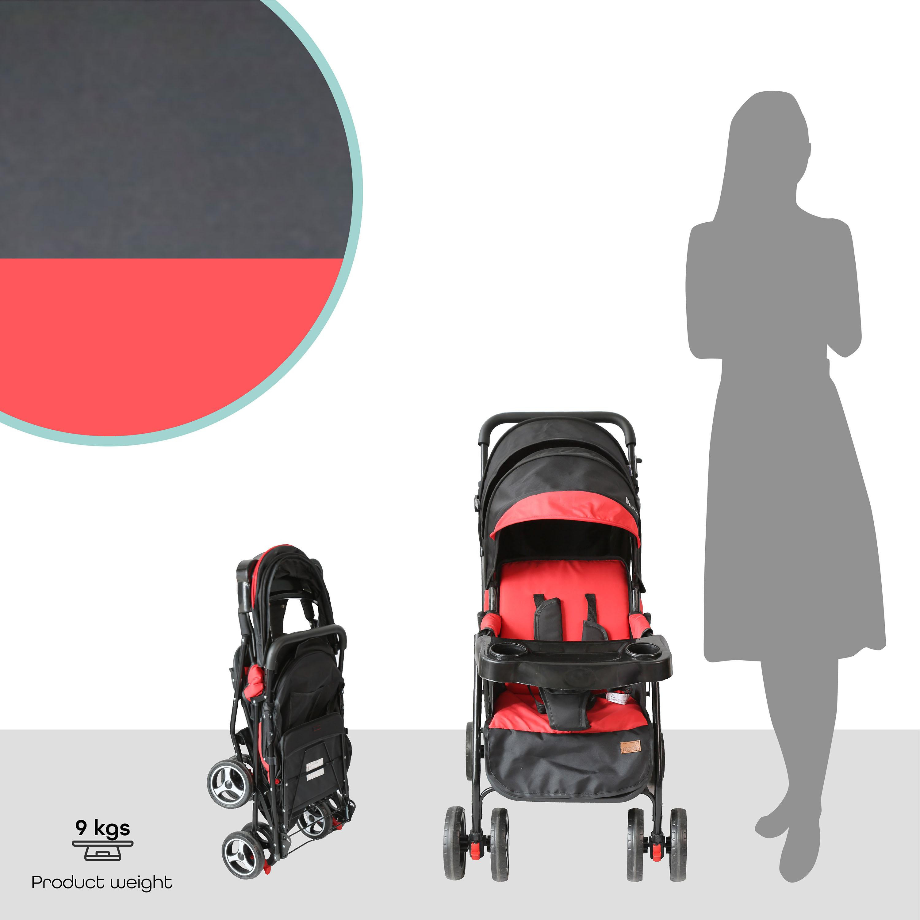 Moon Magnum Tandem Easy Fold Twin Travel Stroller, Fire Red-baby-gear-strollersandprams-strollers-image-5