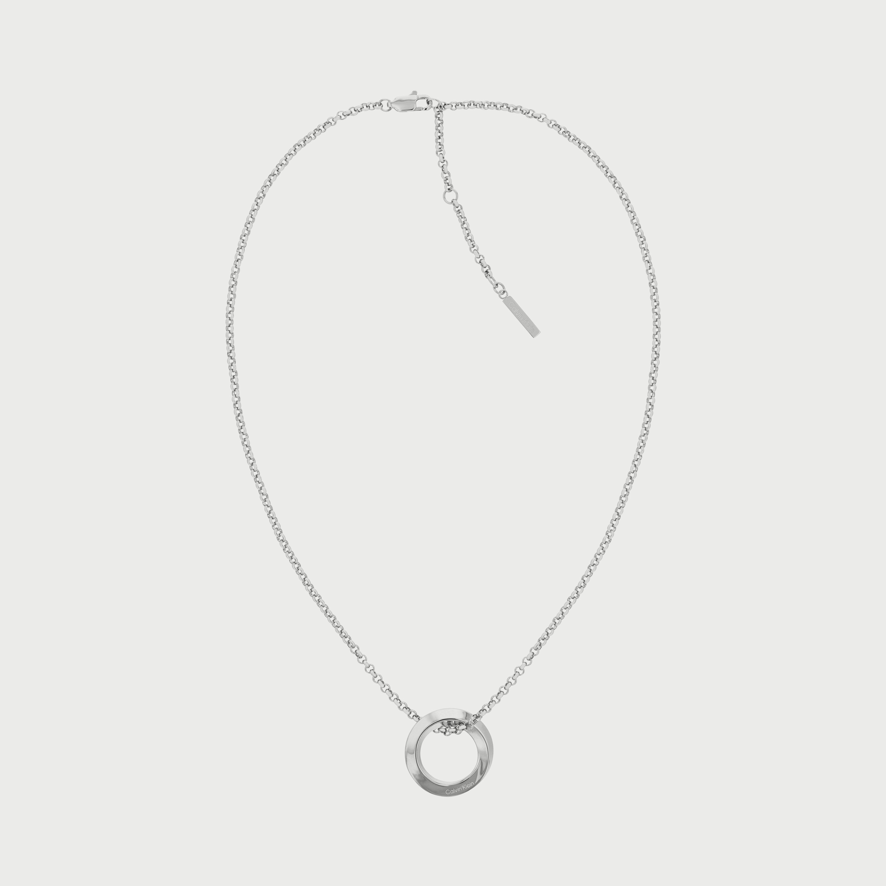 قلادة الحقة الملتوية من الستانلس ستيل الفضي للنساء من كالفين كلاين-women-watchesandjewellery-jewellery-necklacesandpendants-image-1