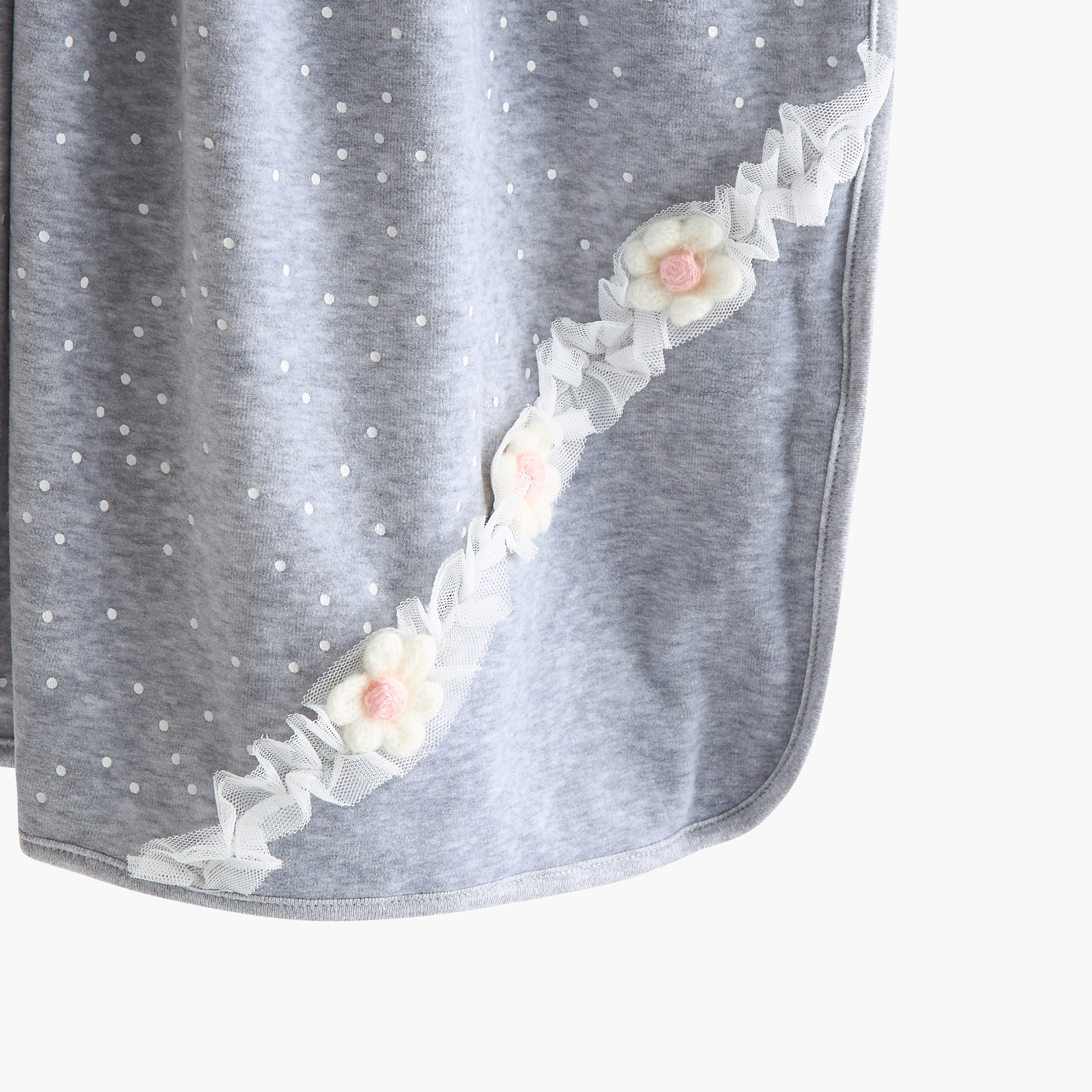 بطانية لحديثي الولادة بقبعة وزخارف زهرية من جيجلز - 70x70 سم-baby-nursery-blanketsandswaddles-receivingblankets-image-4