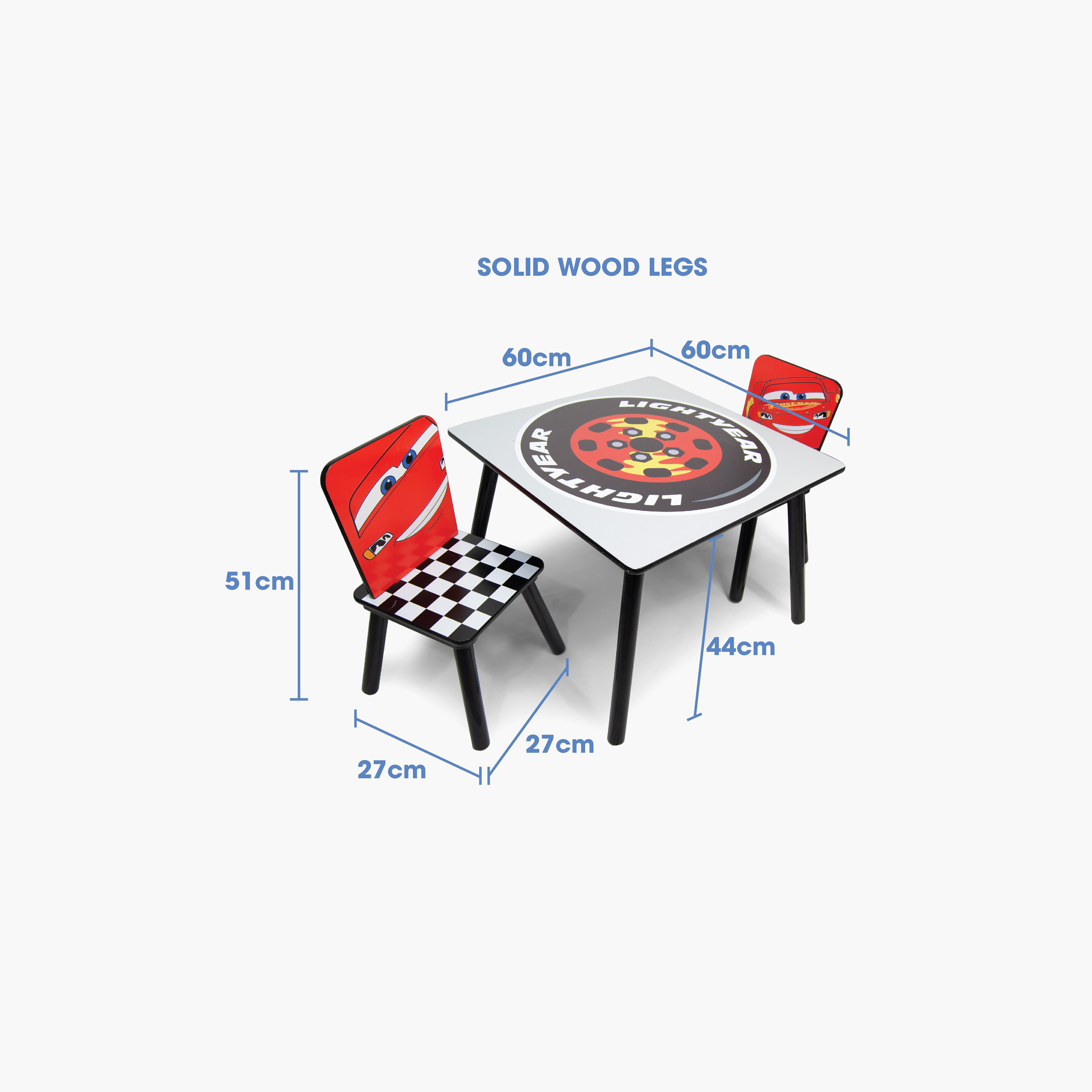 Disney Lightning McQueen Print 2 Seater Activity Table and Chair Set