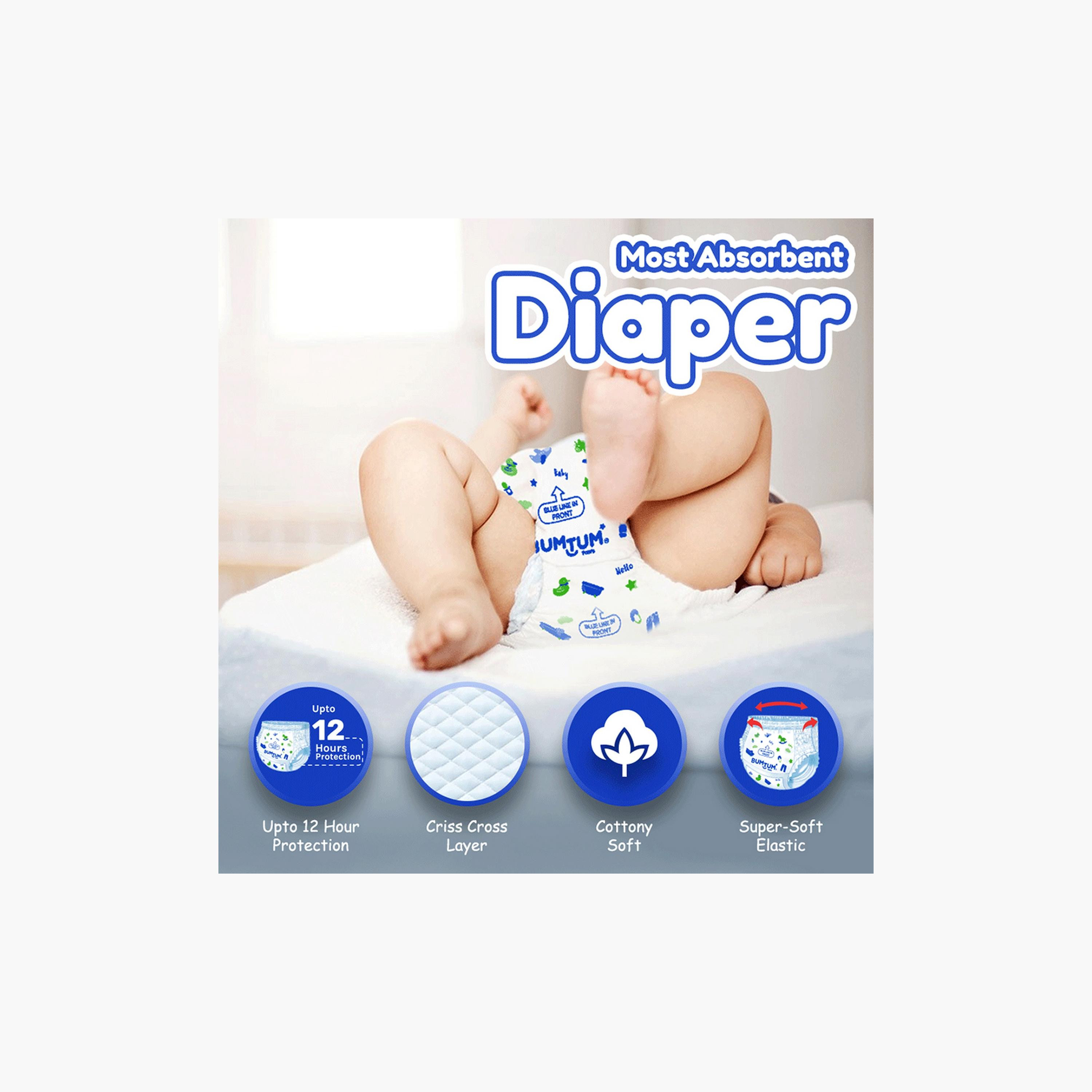 Bumtum Pant Style Diapers- Size 2 - 44 Pieces-baby-diapering-diapers-image-2