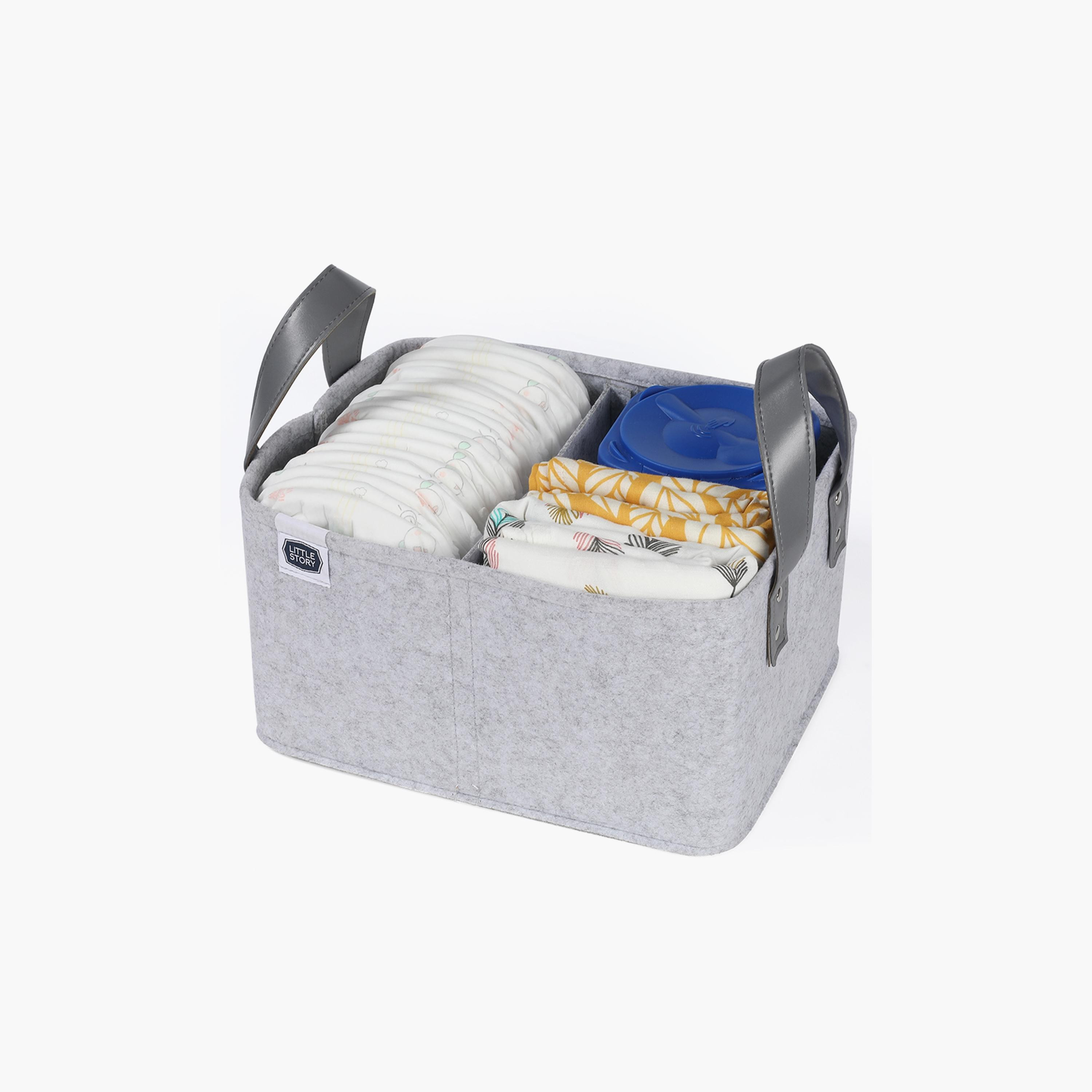 Little Story Diaper Caddy Simplex, Grey-baby-gear-diaperbags-image-2