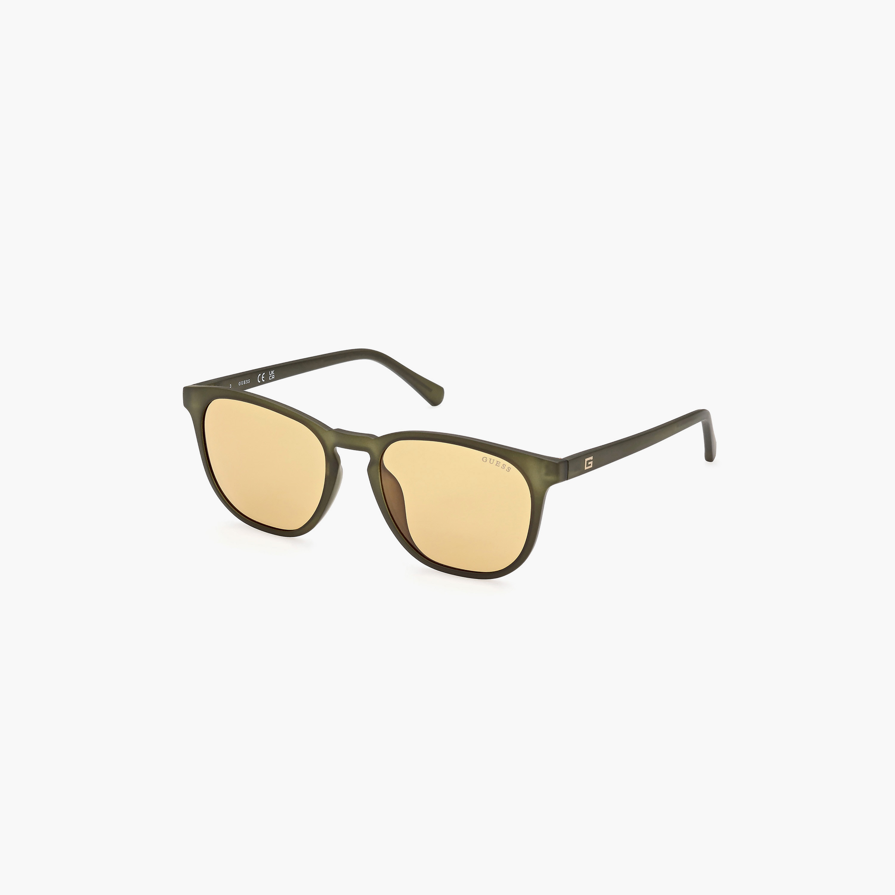 Shop Guess Men Yellow Lens Round Sunglasses GU0006197E53 Online